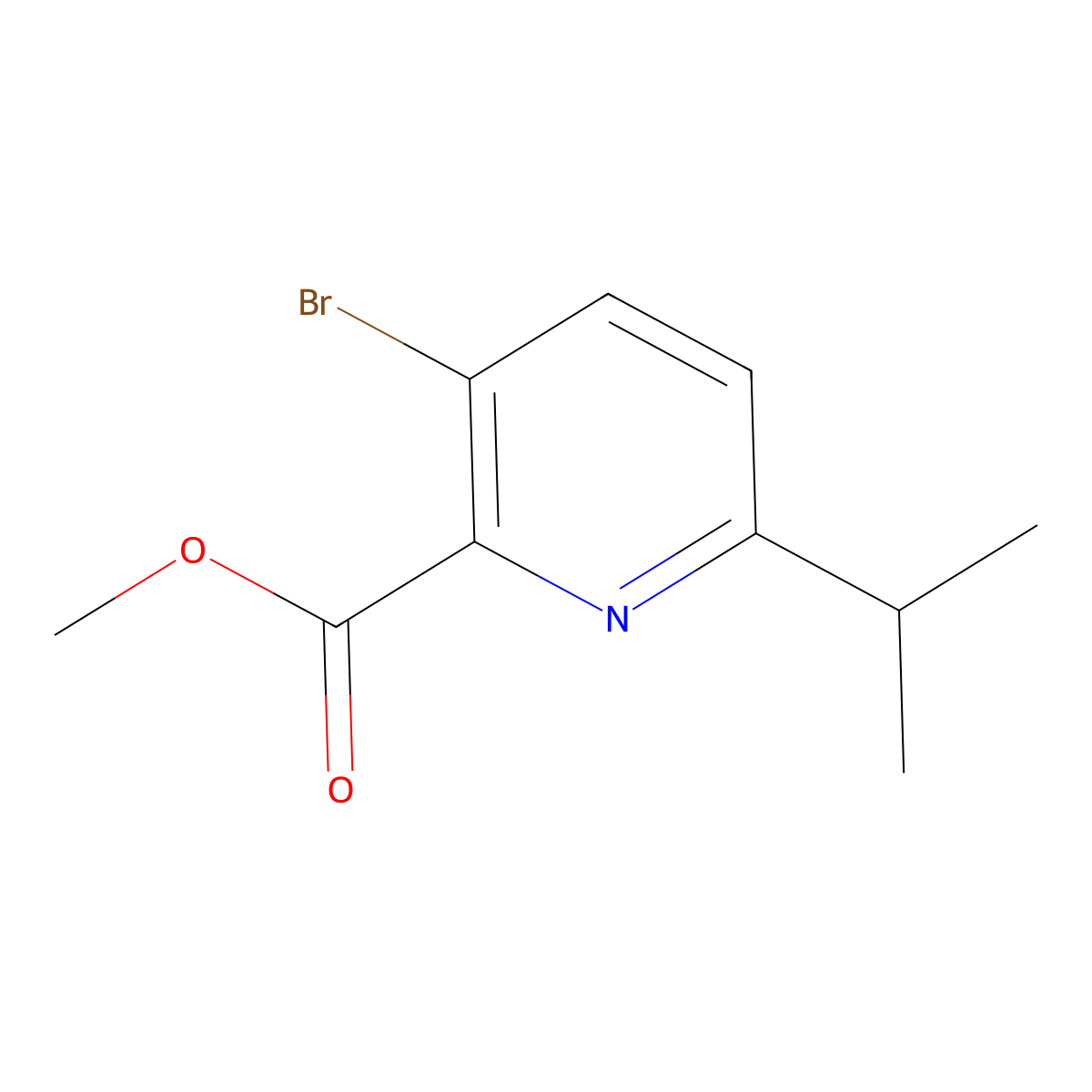 Methyl 3-bromo-6-isopropylpicolinate molecular structure, CAS 1256837-10-1