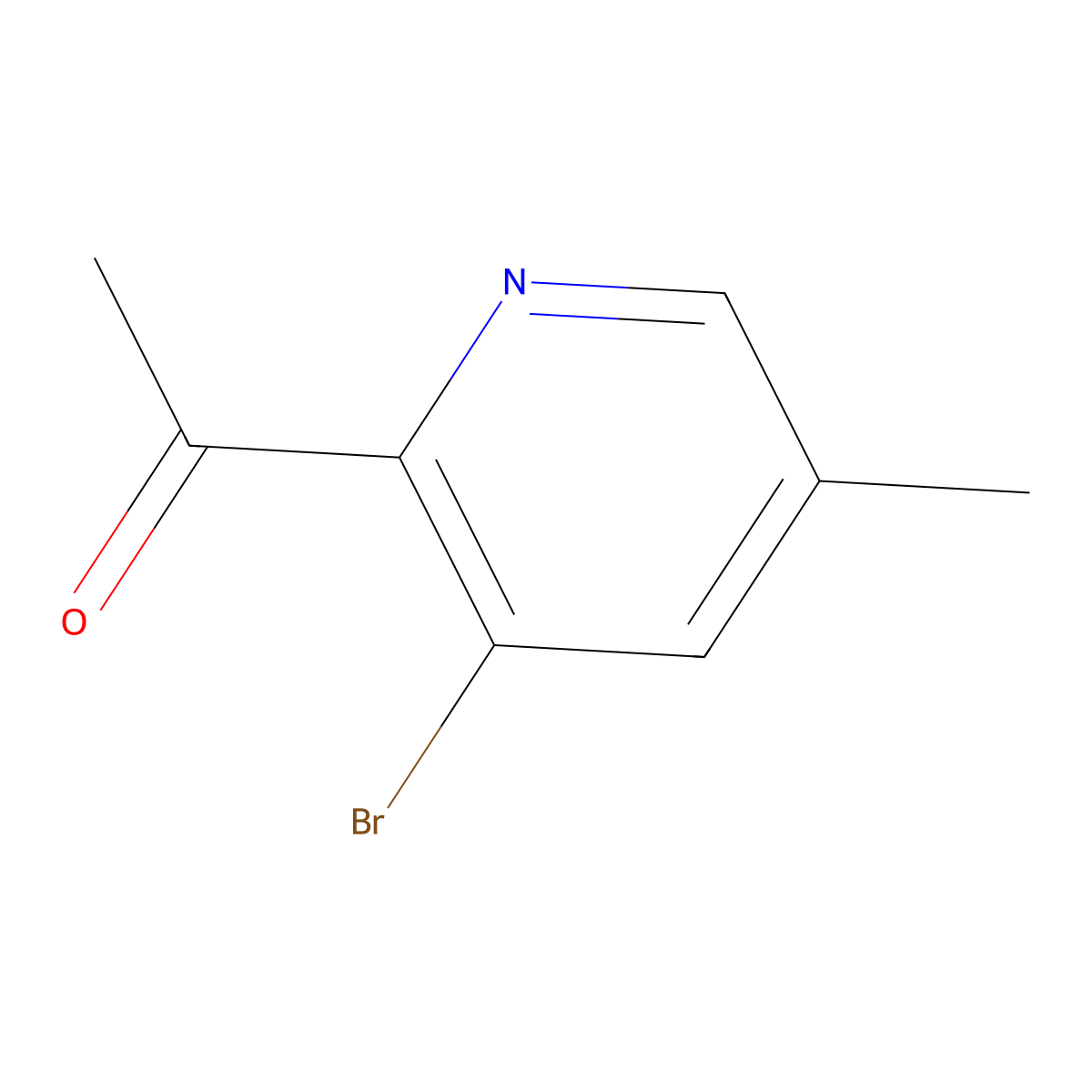 1-(3-Bromo-5-methylpyridin-2-yl)ethan-1-one molecular structure, CAS 1256837-12-3