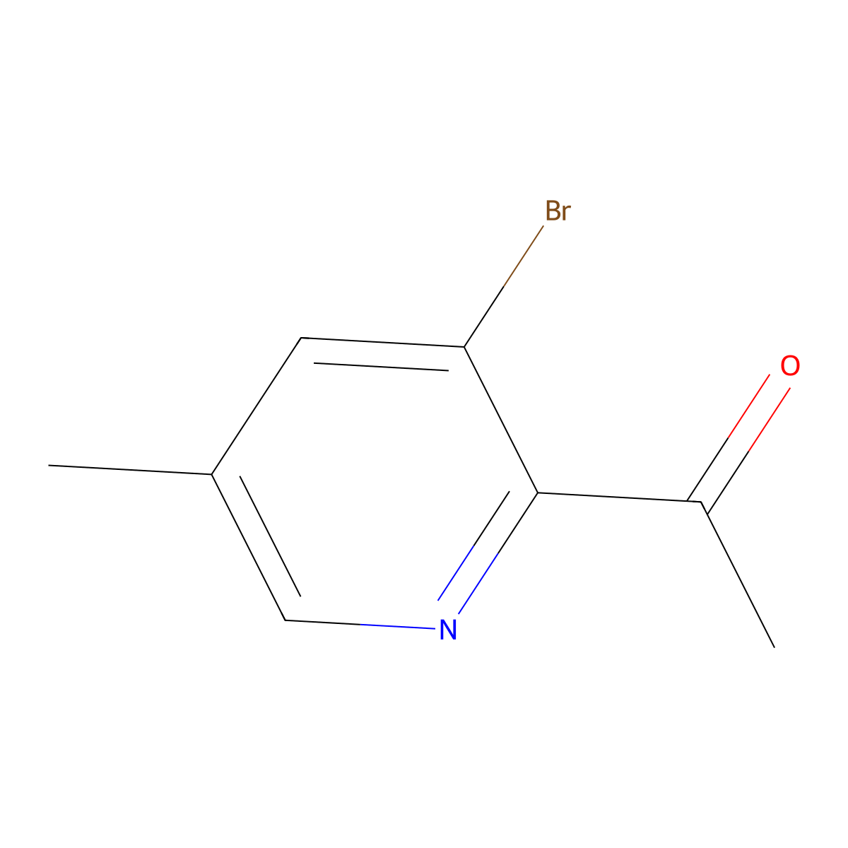 1-(3-Bromo-5-methylpyridin-2-yl)ethan-1-one molecular structure, CAS 1256837-12-3