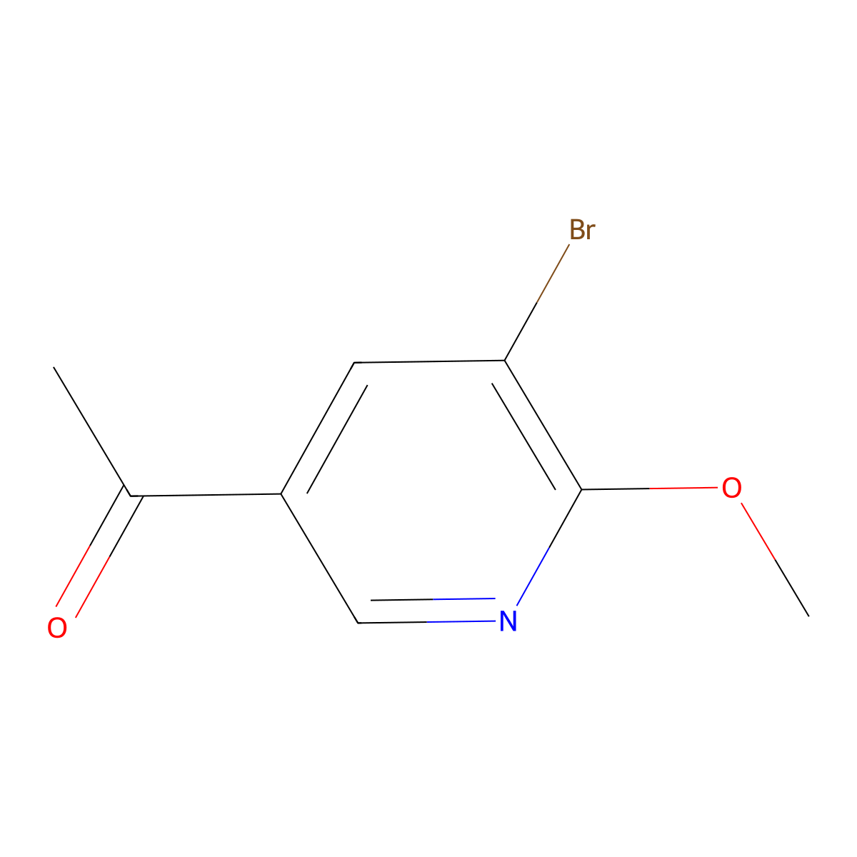 1-(5-Bromo-6-methoxypyridin-3-yl)ethan-1-one molecular structure, CAS 1256837-15-6