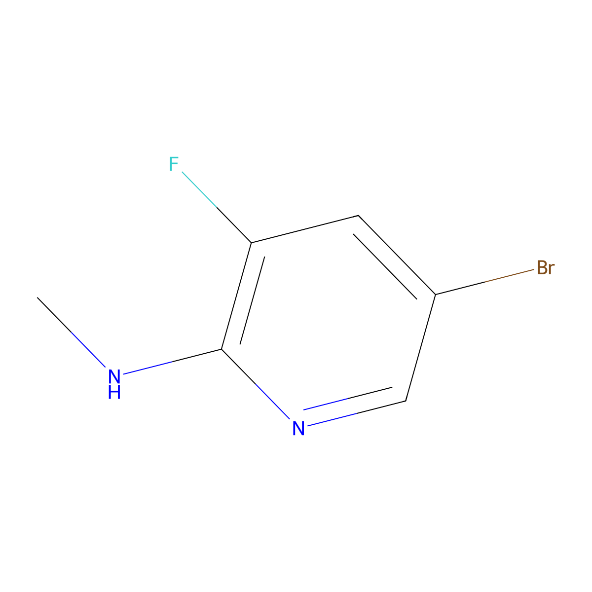 5-bromo-3-fluoro-N-methylpyridin-2-amine molecular structure, CAS 1256837-21-4