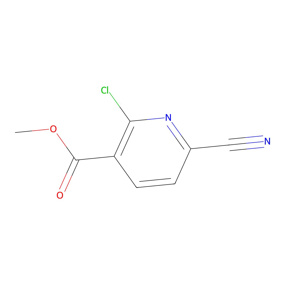 Methyl 2-chloro-6-cyanonicotinate molecular structure, CAS 1256837-28-1