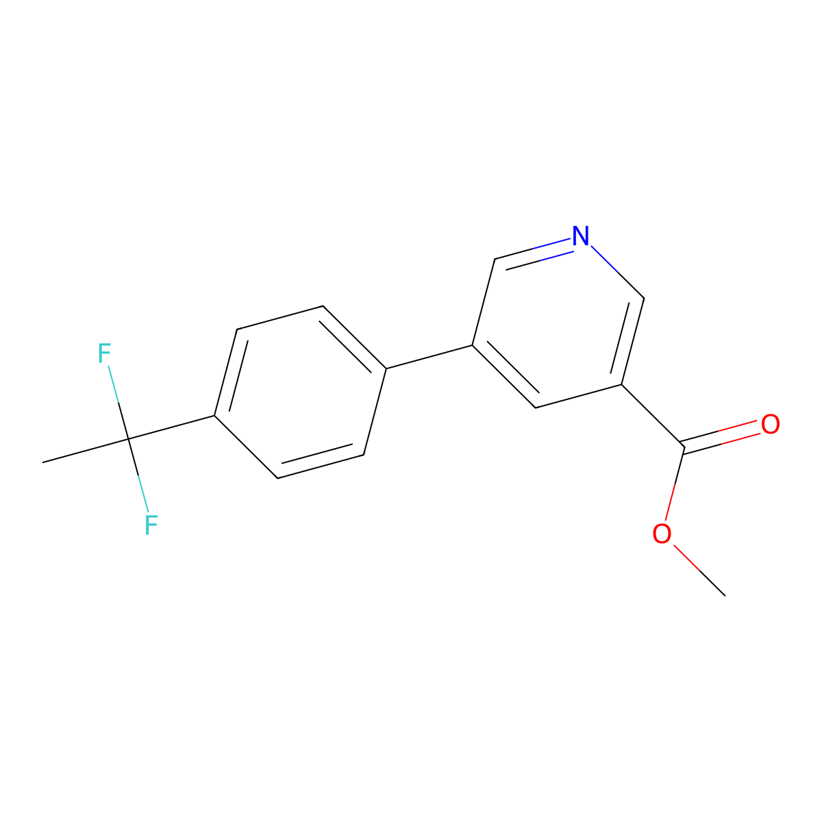 Methyl 5-(4-(1,1-difluoroethyl)phenyl)nicotinate molecular structure, CAS 1256841-56-1