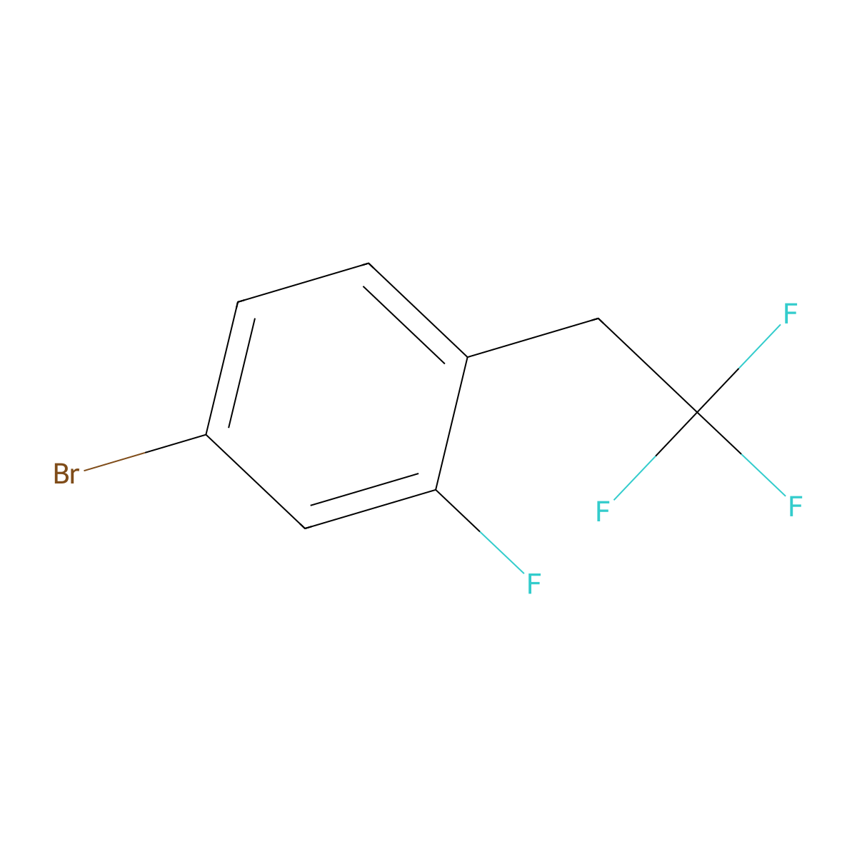 4-Bromo-2-fluoro-1-(2,2,2-trifluoroethyl)benzene molecular structure, CAS 1256841-61-8