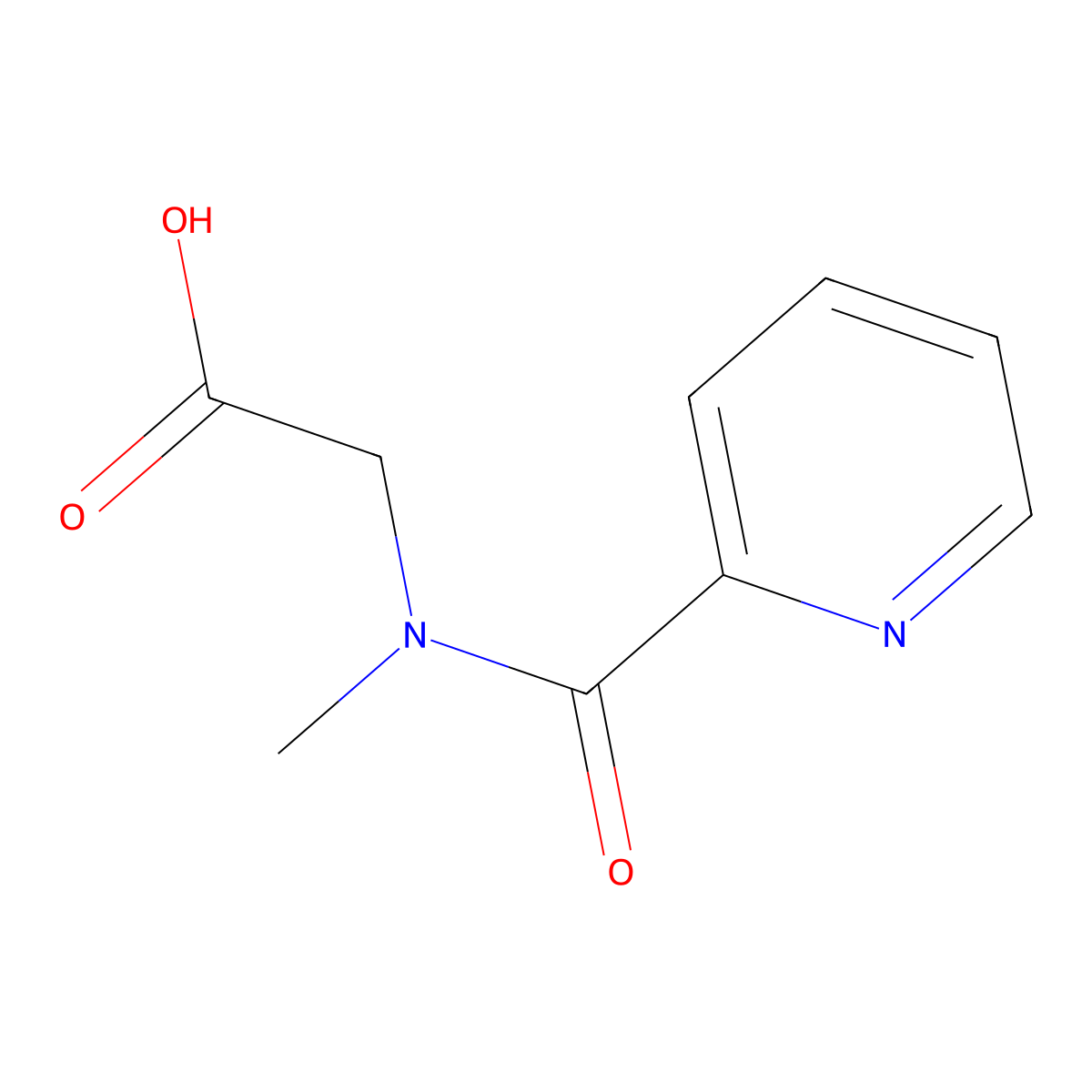2-(N-methyl-1-pyridin-2-ylformamido)acetic acid molecular structure, CAS 125686-77-3