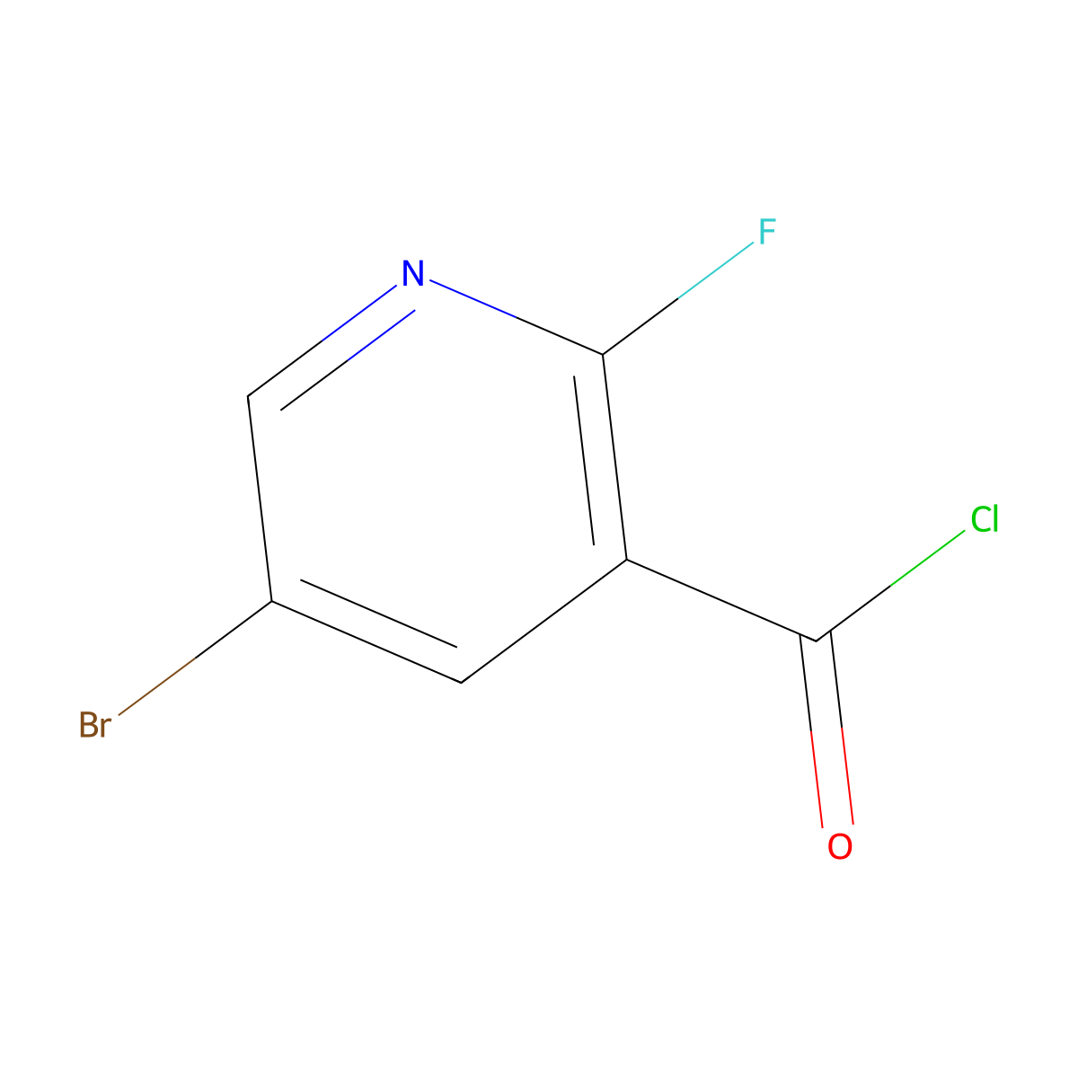 5-Bromo-2-fluoro-3-pyridinecarbonyl chloride molecular structure, CAS 1256914-07-4