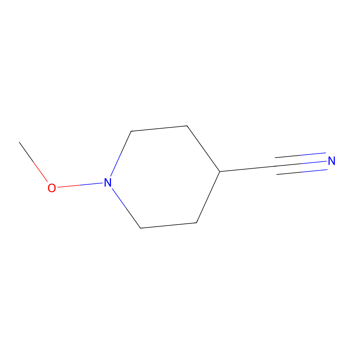 1-Methoxypiperidine-4-carbonitrile molecular structure, CAS 1256917-21-1