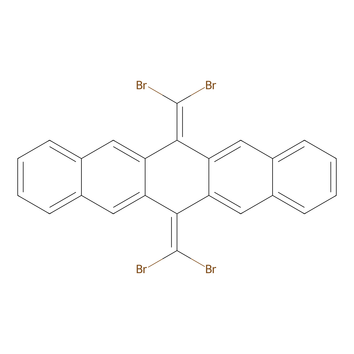 6,13-Bis(dibromomethylene)-6,13-dihydropentacene molecular structure, CAS 1256935-81-5