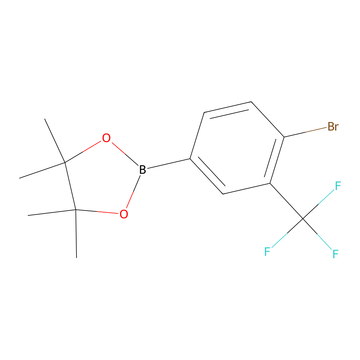 4-Bromo-3-(trifluoromethyl)phenylboronic acid pinacol ester molecular structure, CAS 1256944-74-7