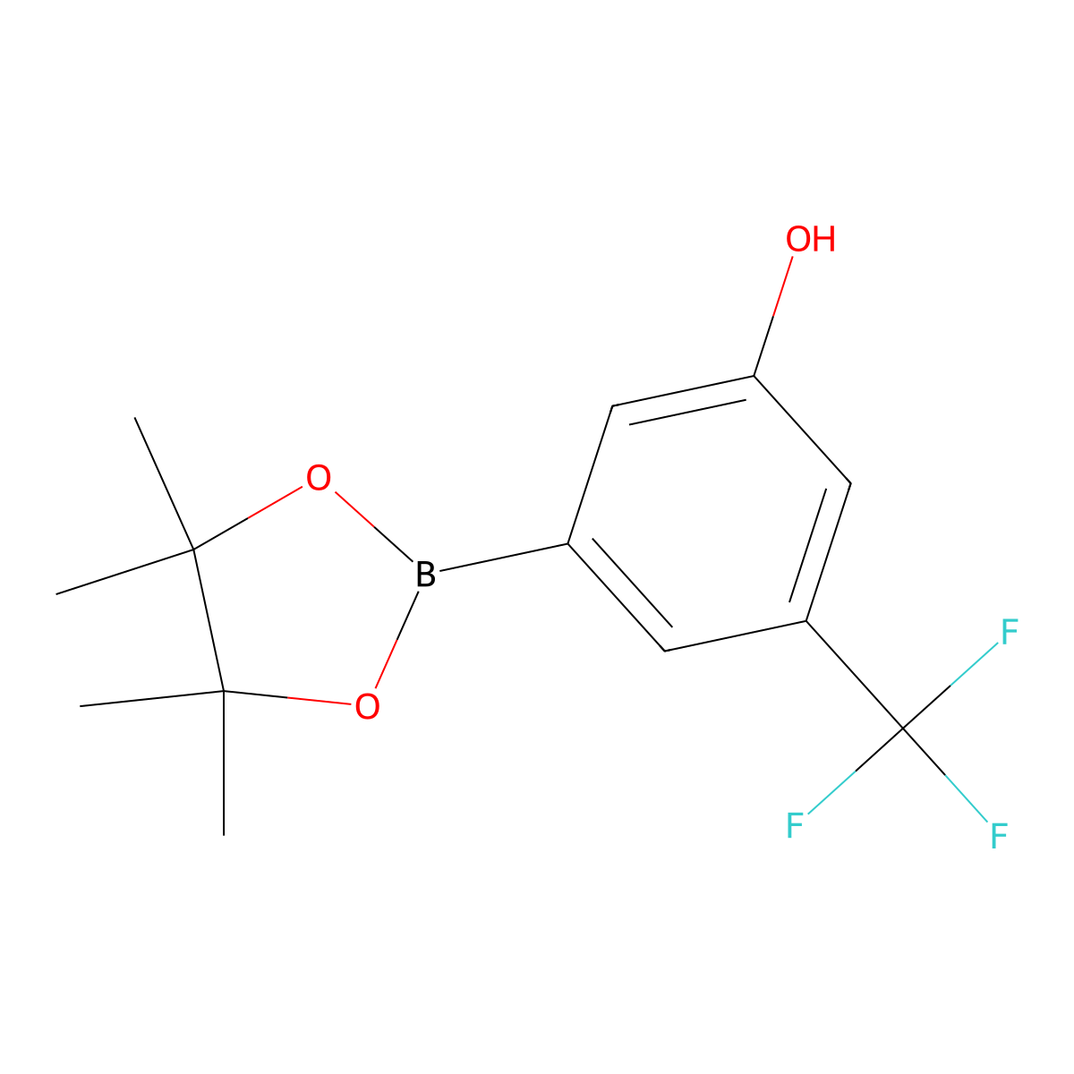 3-(4,4,5,5-Tetramethyl-1,3,2-dioxaborolan-2-YL)-5-(trifluoromethyl)phenol molecular structure, CAS 1256944-93-0