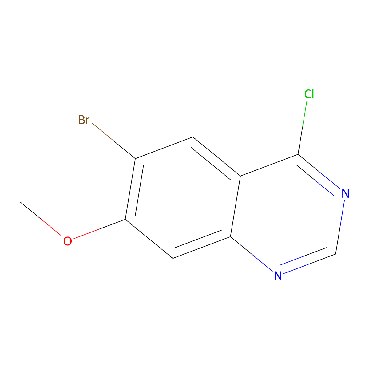 6-Bromo-4-chloro-7-methoxyquinazoline molecular structure, CAS 1256955-27-7