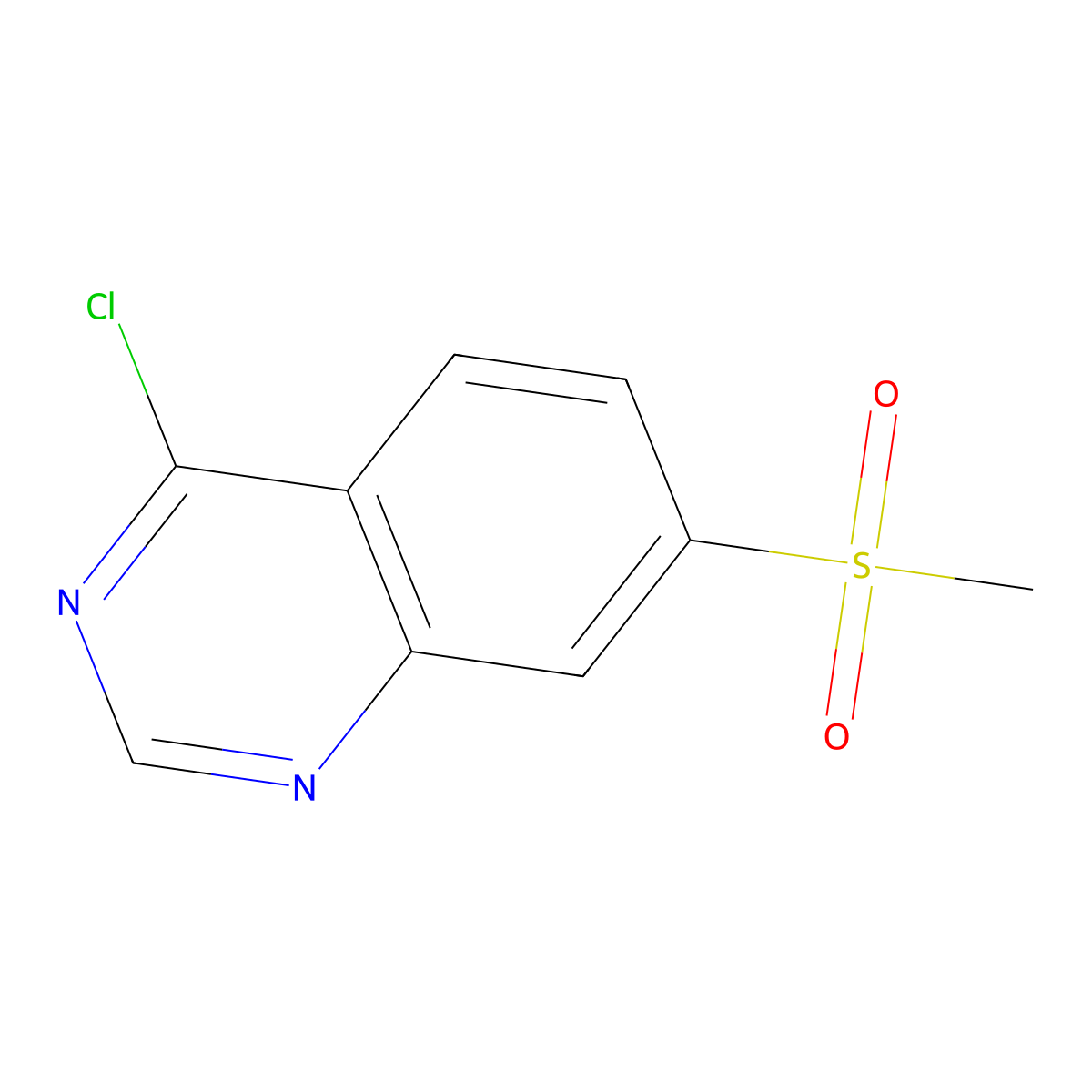4-Chloro-7-(methylsulfonyl)quinazoline molecular structure, CAS 1256955-28-8
