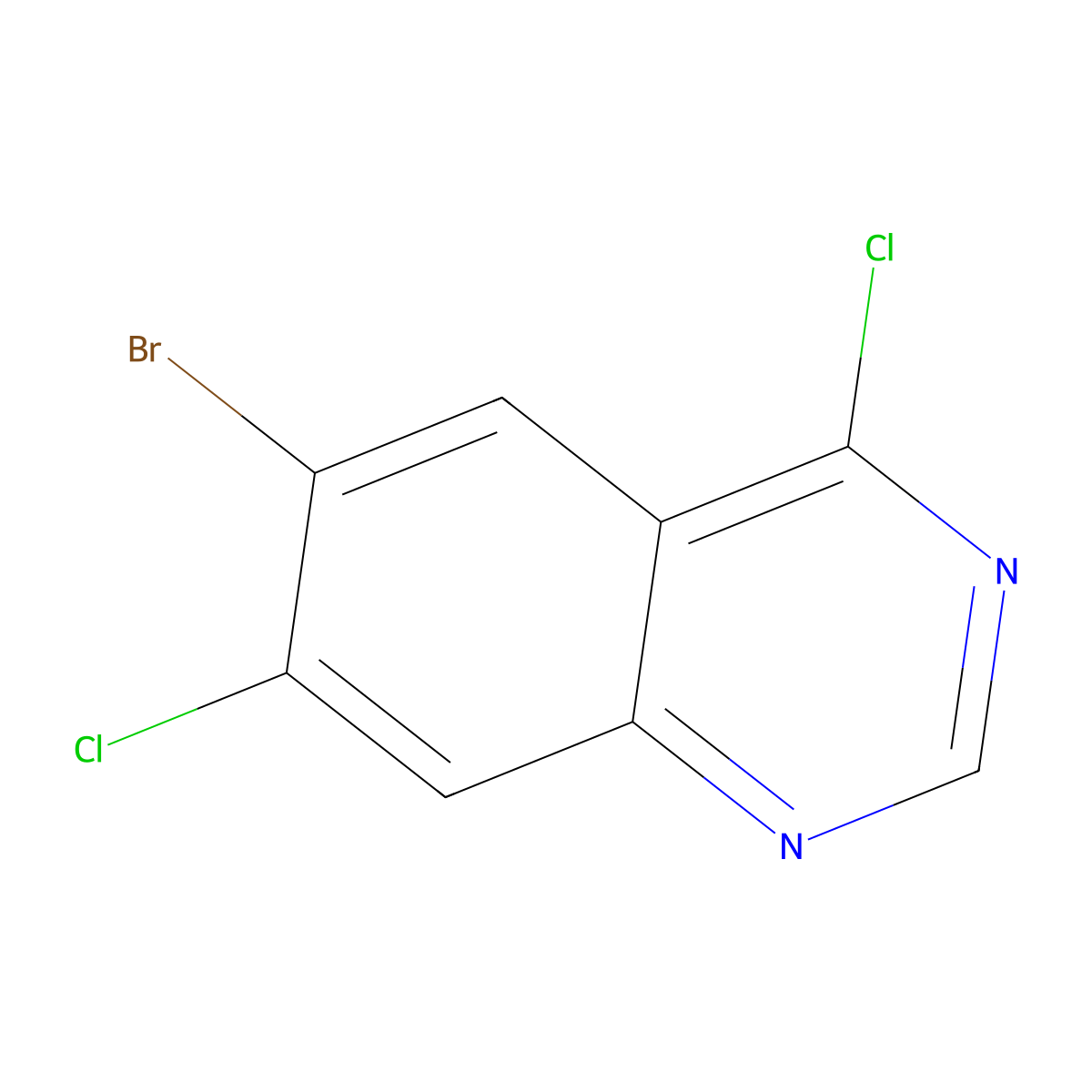 6-Bromo-4,7-dichloroquinazoline molecular structure, CAS 1256955-32-4