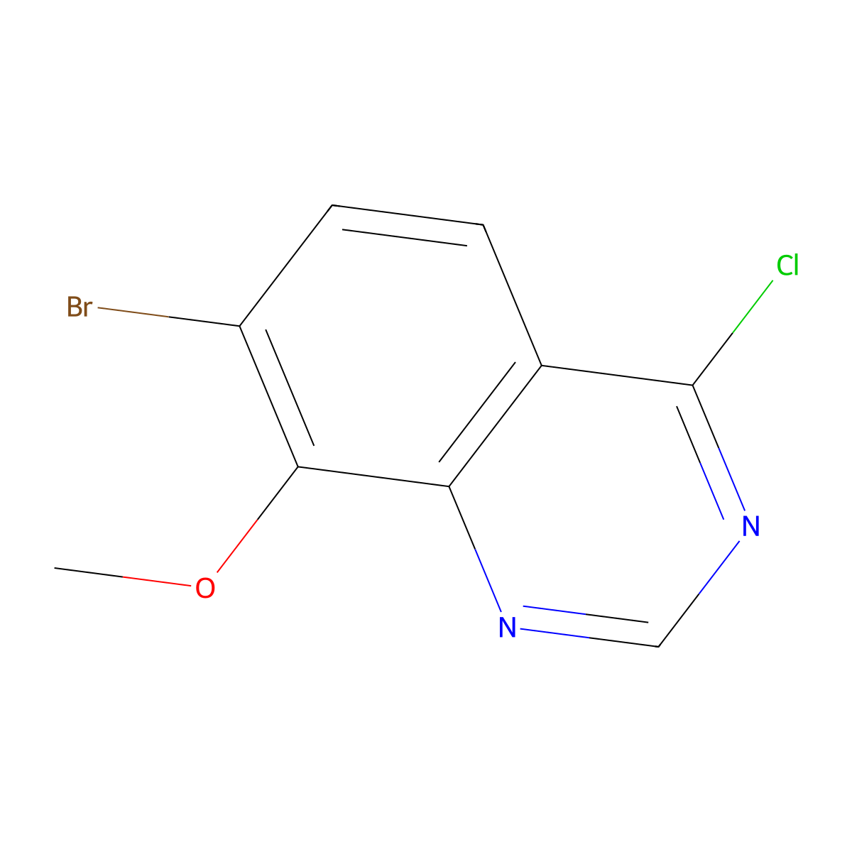 7-Bromo-4-chloro-8-methoxyquinazoline molecular structure, CAS 1256955-33-5