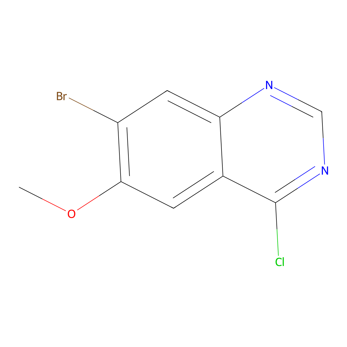 7-Bromo-4-chloro-6-methoxyquinazoline molecular structure, CAS 1256955-34-6