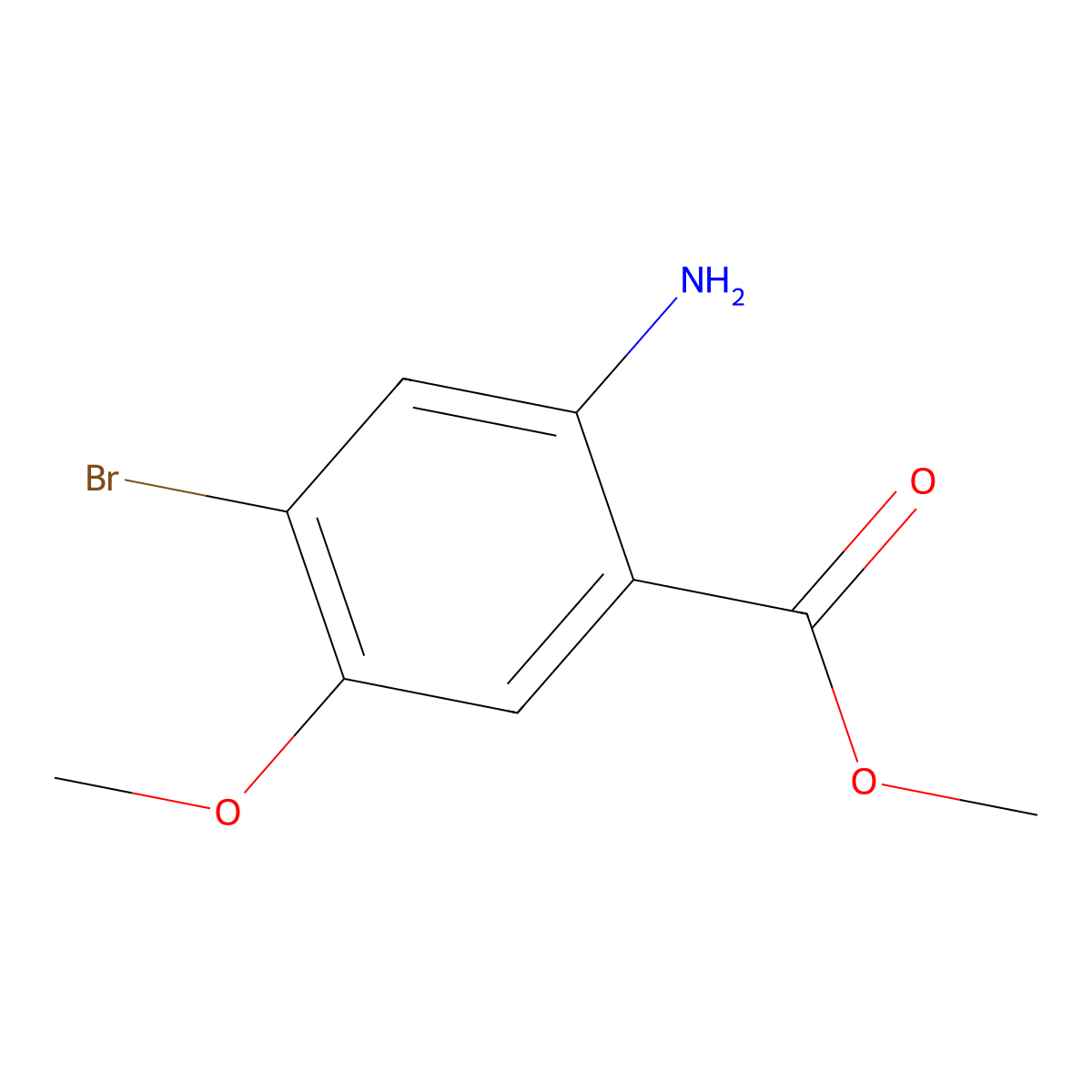 Methyl 2-amino-4-bromo-5-methoxybenzoate molecular structure, CAS 1256955-36-8