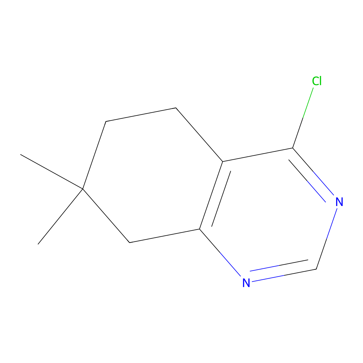 4-Chloro-7,7-dimethyl-5,6,7,8-tetrahydroquinazoline molecular structure, CAS 1256955-41-5