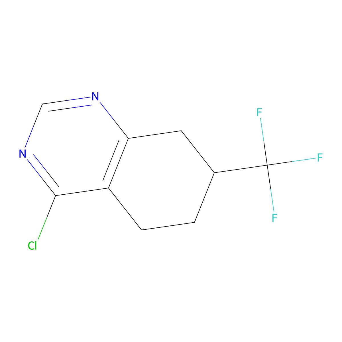 4-Chloro-7-(trifluoromethyl)-5,6,7,8-tetrahydroquinazoline molecular structure, CAS 1256955-47-1