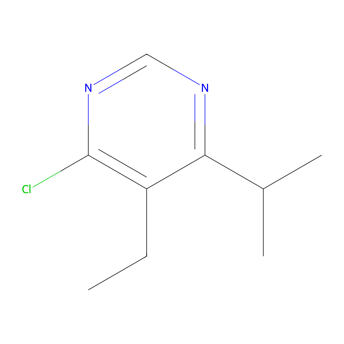 4-Chloro-5-ethyl-6-isopropylpyrimidine molecular structure, CAS 1256955-71-1