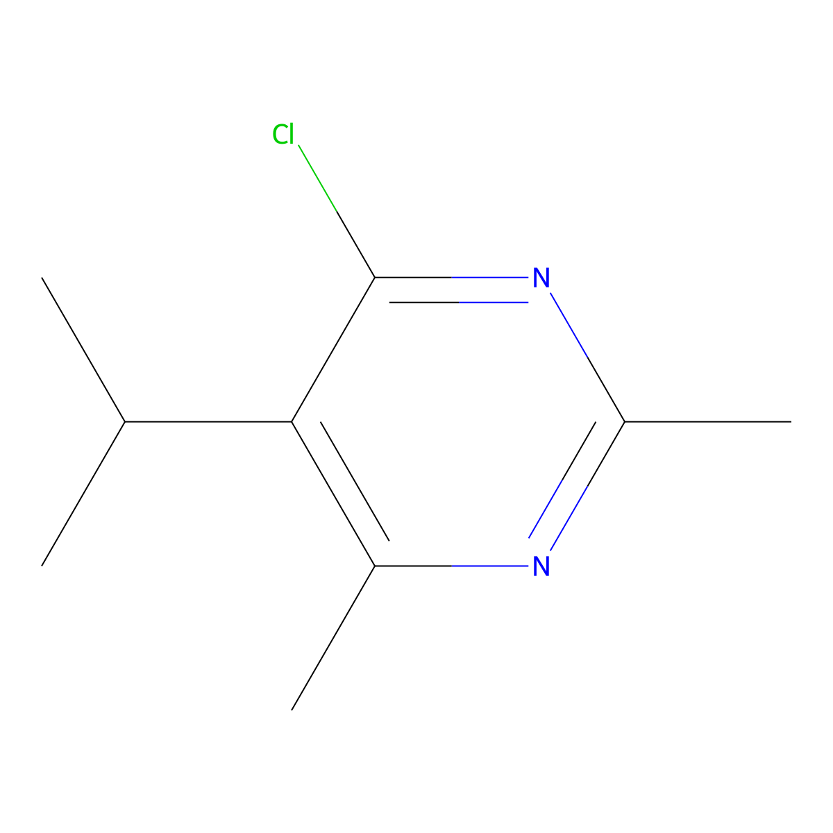4-Chloro-2,6-dimethyl-5-(propan-2-yl)pyrimidine molecular structure, CAS 1256955-96-0