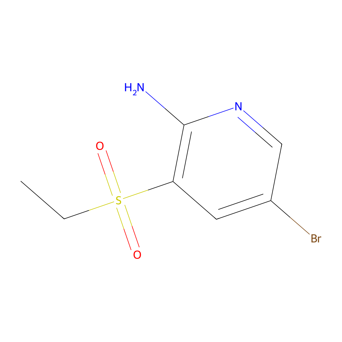 5-Bromo-3-(ethanesulfonyl)pyridin-2-amine molecular structure, CAS 1256957-73-9