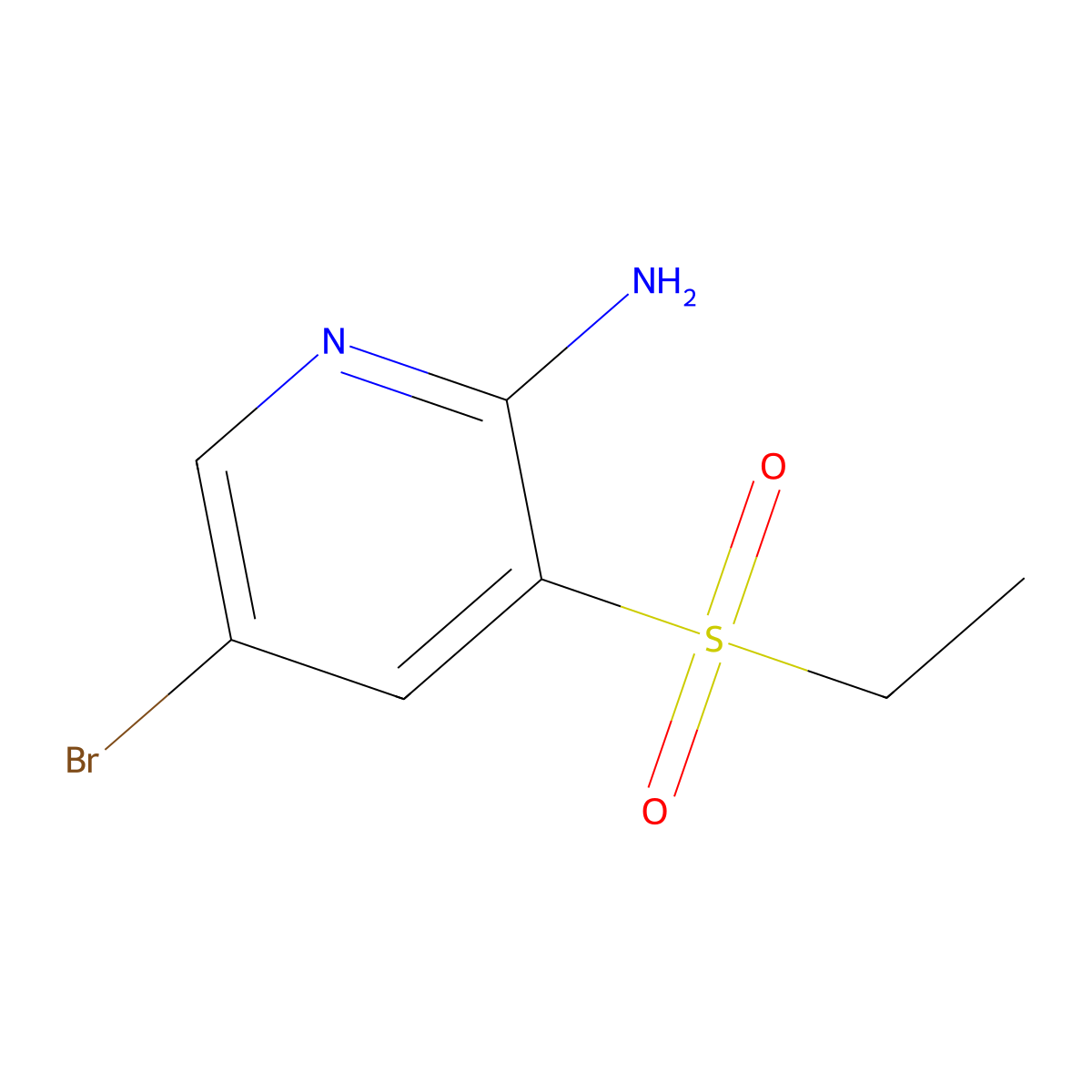 5-Bromo-3-(ethanesulfonyl)pyridin-2-amine molecular structure, CAS 1256957-73-9
