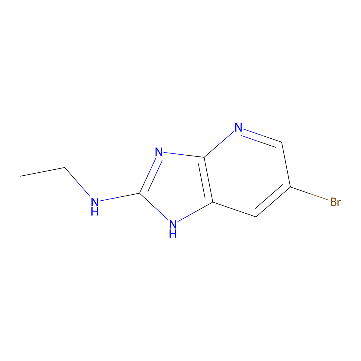 6-bromo-N-ethyl-3H-imidazo[4,5-b]pyridin-2-amine molecular structure, CAS 1256957-80-8