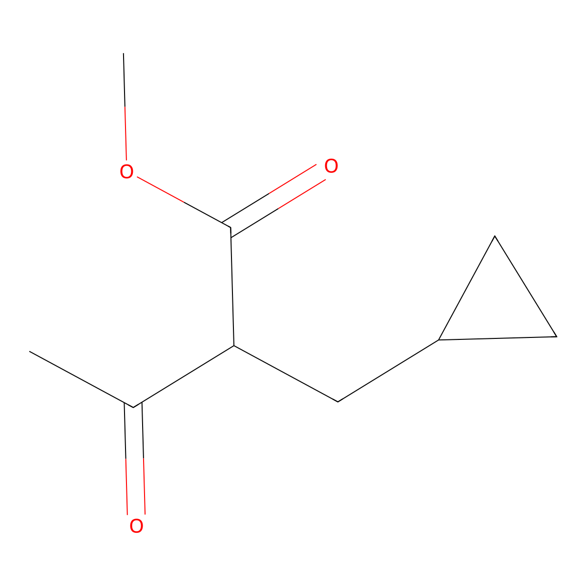 Methyl 2-(cyclopropylmethyl)-3-oxobutanoate molecular structure, CAS 1256958-43-6