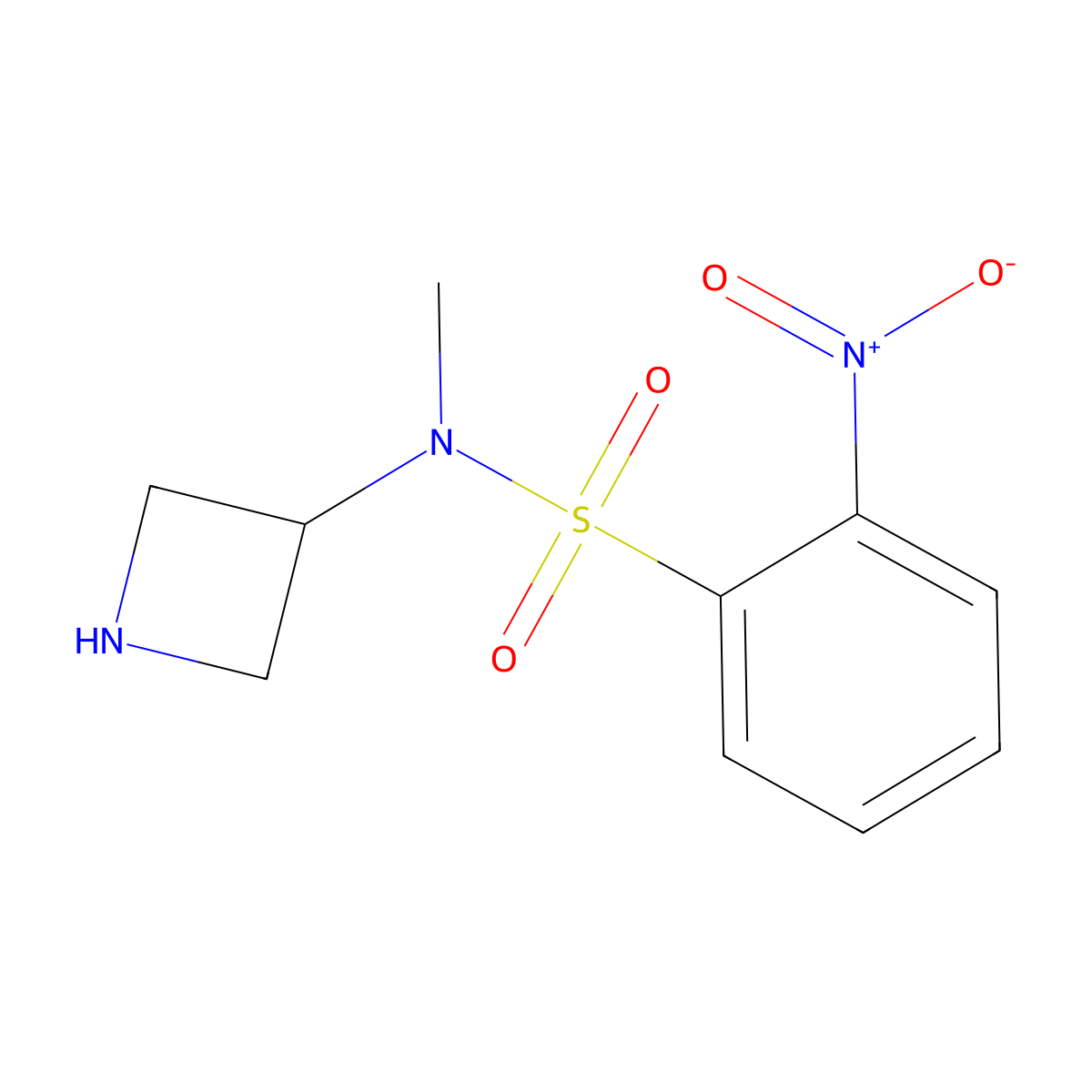 N-(azetidin-3-yl)-N-methyl-2-nitrobenzene-1-sulfonamide molecular structure, CAS 1256958-46-9