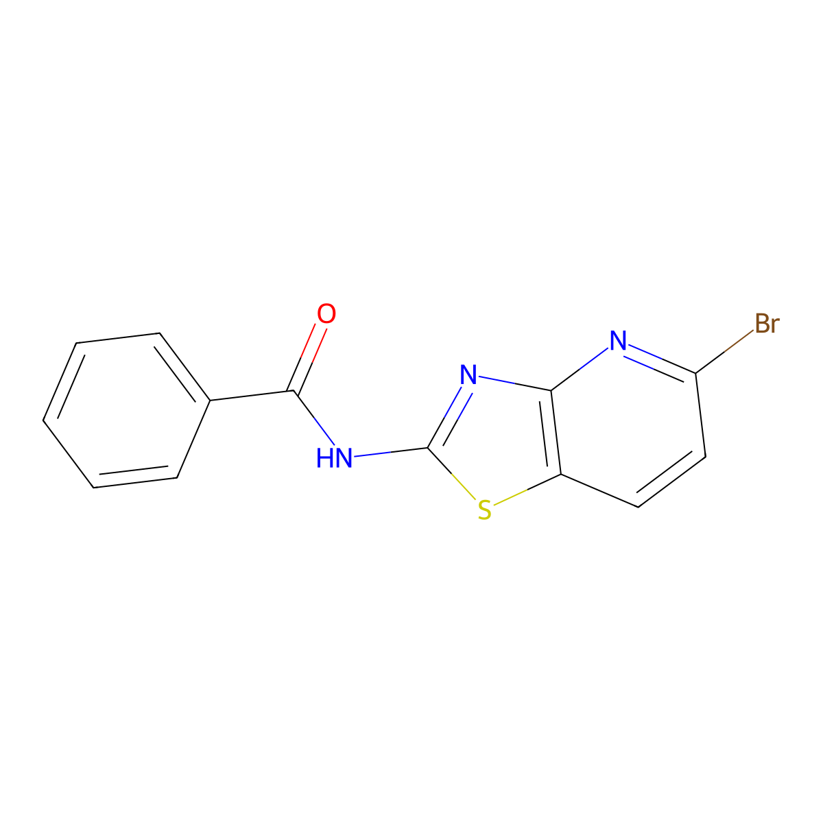 N-(5-bromo-[1,3]thiazolo[4,5-b]pyridin-2-yl)benzamide molecular structure, CAS 1256958-83-4