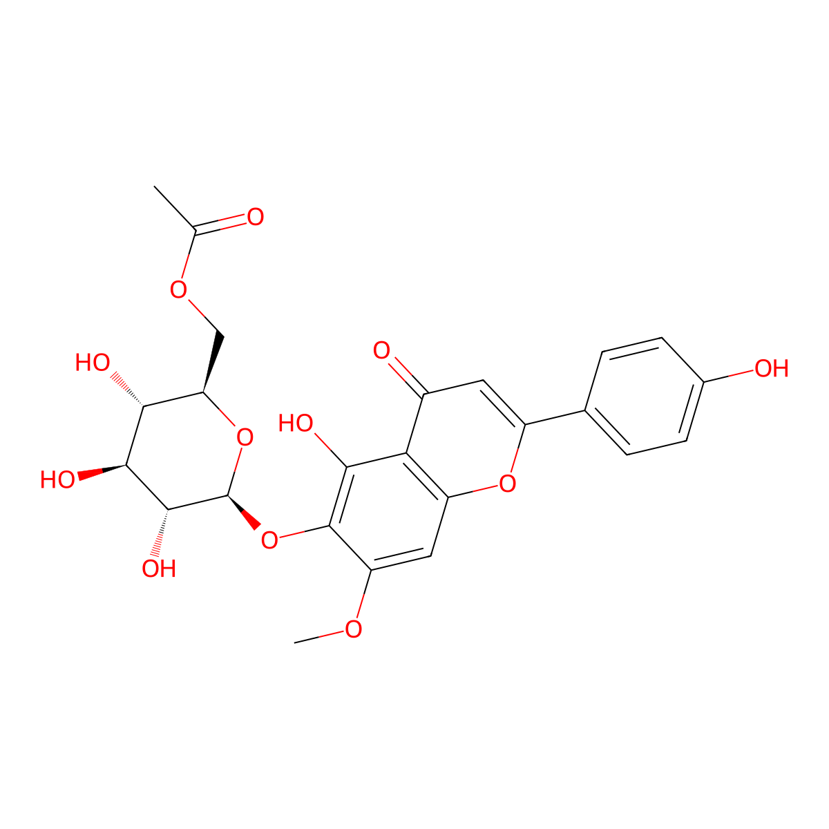 Ladanetin-6-O-|A-(6 inverted exclamation marka inverted exclamation marka-O-acetyl)glucoside molecular structure, CAS 1256959-27-9