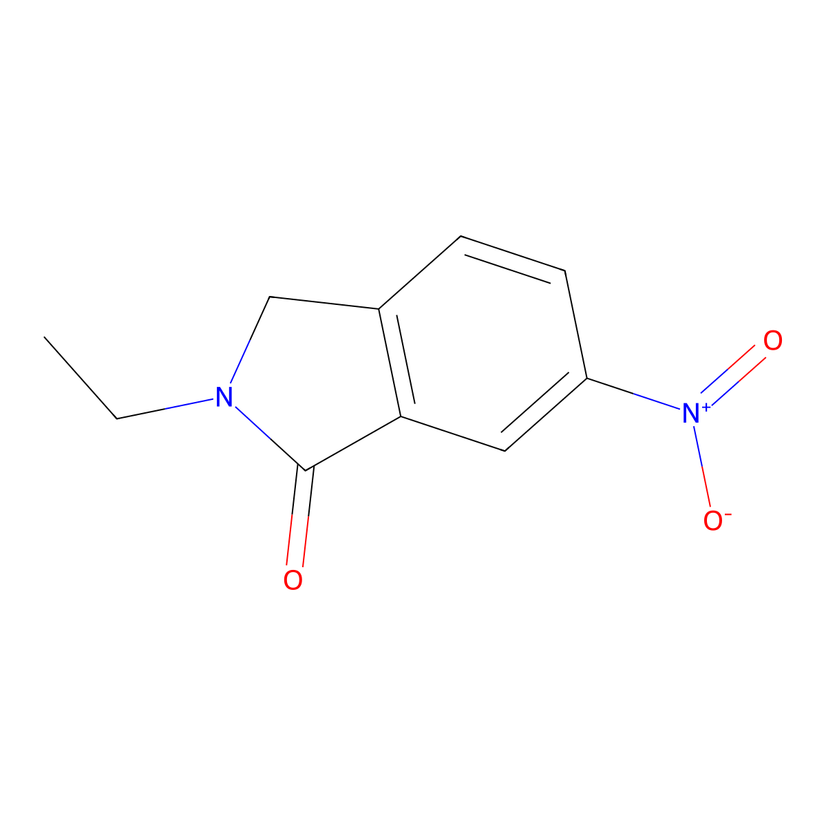 2-ethyl-6-nitro-2,3-dihydro-1H-isoindol-1-one molecular structure, CAS 1256961-20-2