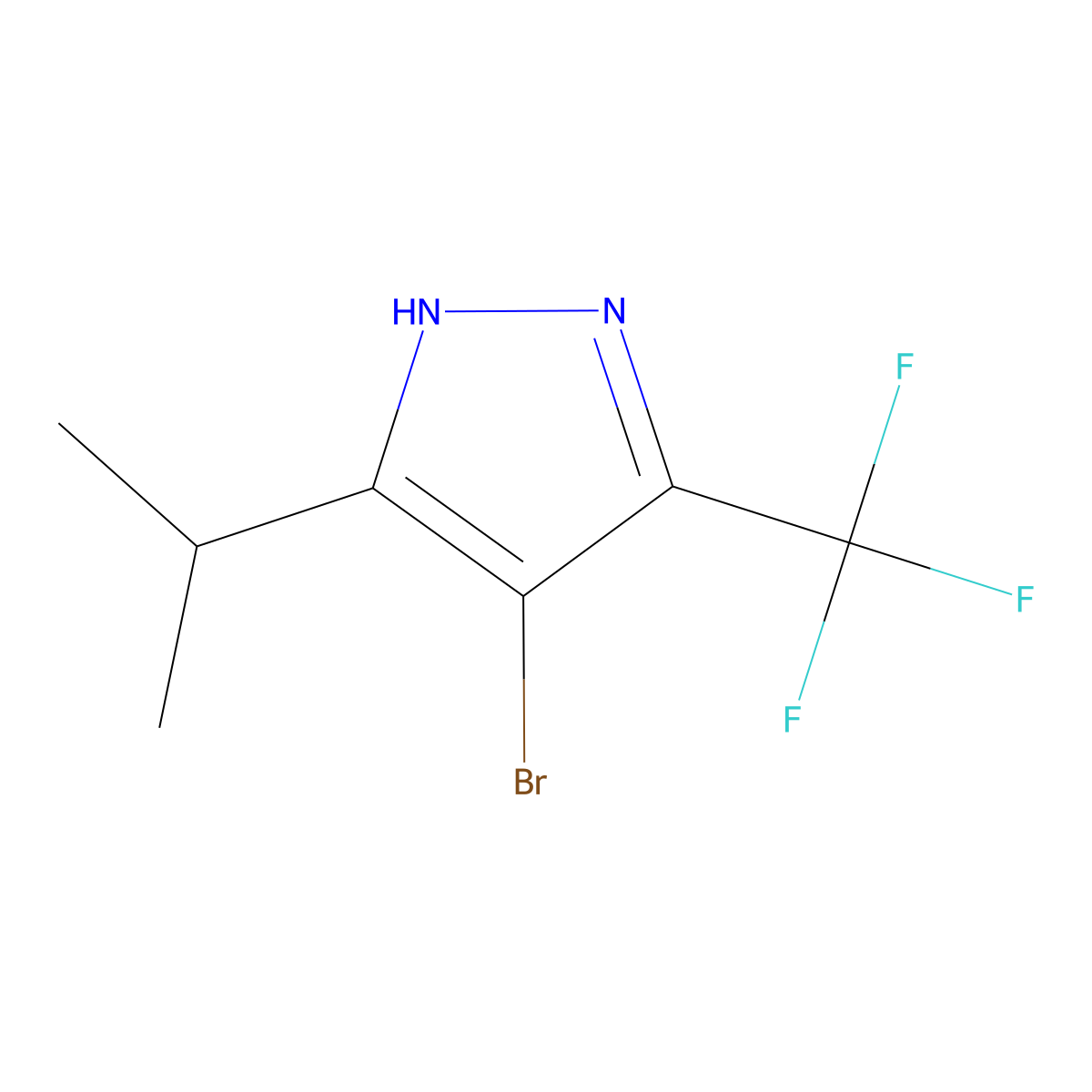 4-Bromo-5-iso-propyl-3-(trifluoromethyl)-1H-Pyrazole molecular structure, CAS 1256962-73-8