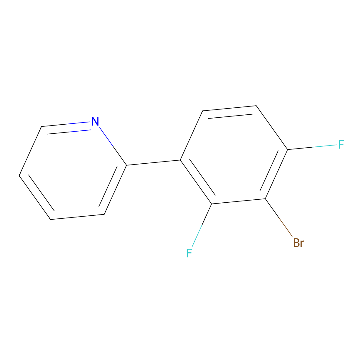 2-(3-Bromo-2,4-difluorophenyl)pyridine molecular structure, CAS 1256970-22-5