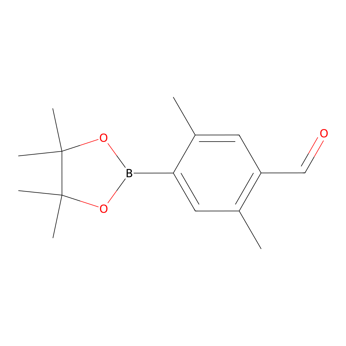 2,5-Dimethyl-4-(4,4,5,5-tetramethyl-1,3,2-dioxaborolan-2-yl)benzaldehyde molecular structure, CAS 1256970-23-6