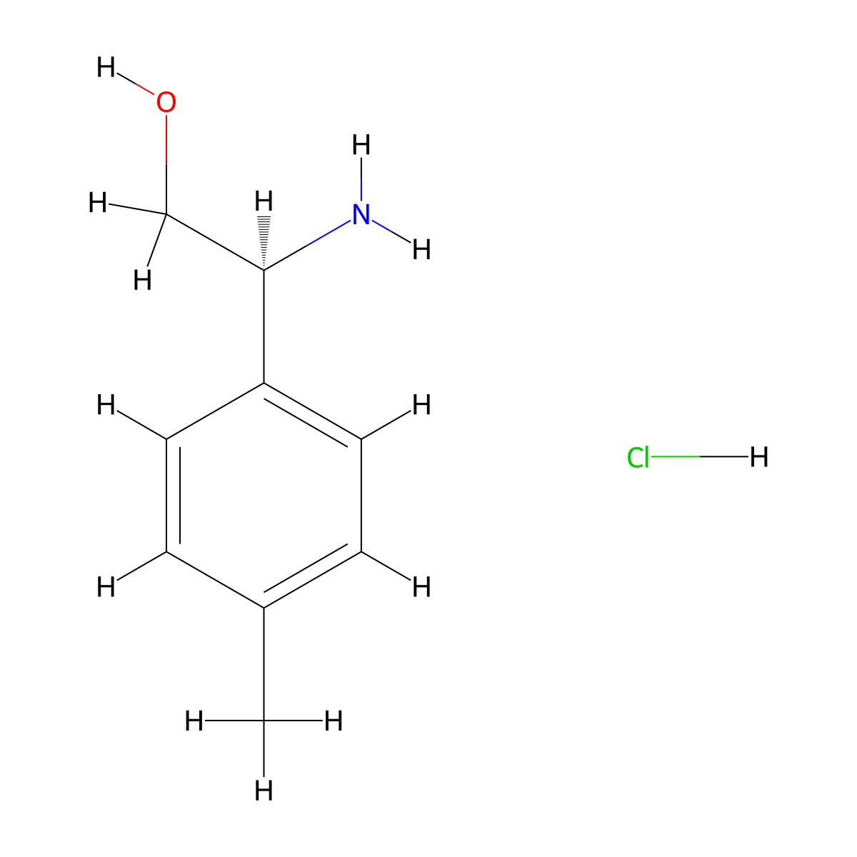 (S)-2-Amino-2-(p-tolyl)ethanol hydrochloride molecular structure, CAS 1256974-17-0