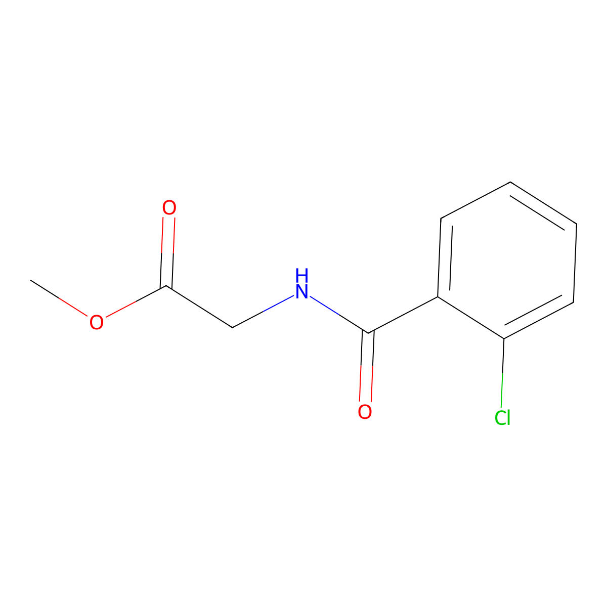 Glycine, N-(2-chlorobenzoyl)-, methyl ester molecular structure, CAS 125700-02-9