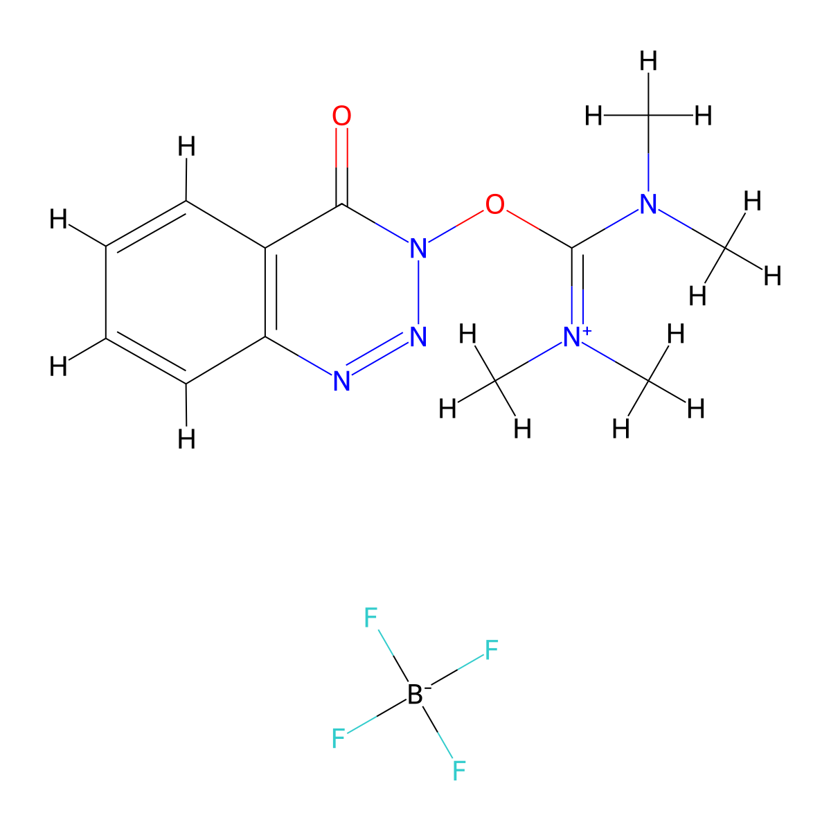 O-(3,4-Dihydro-4-oxo-1,2,3-benzotriazin-3-yl)-N,N,N',N'-tetramethyluronium Tetrafluoroborate molecular structure, CAS 125700-69-8