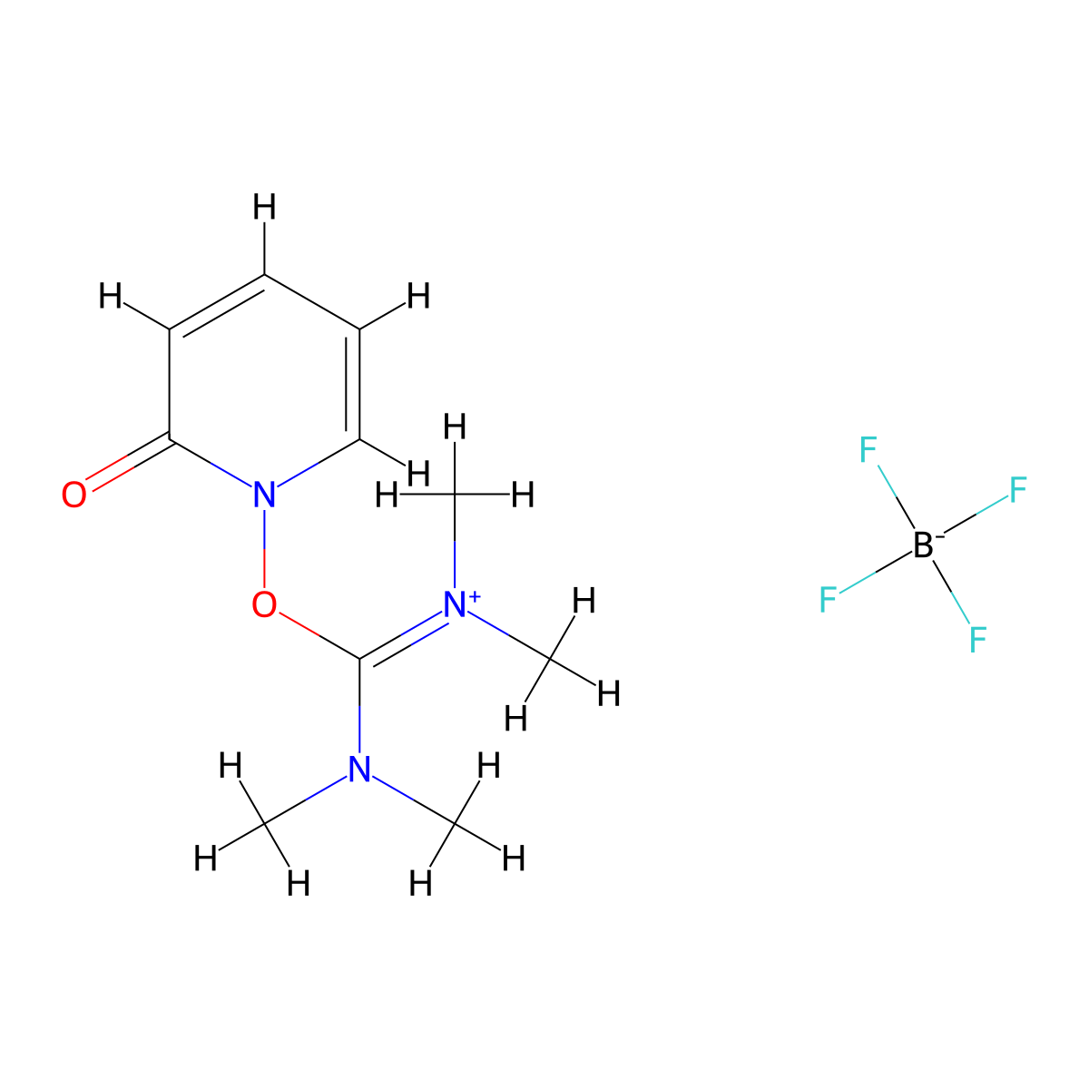 O-(2-Oxo-1(2H)-pyridyl)-N,N,N',N'-tetramethyluronium Tetrafluoroborate molecular structure, CAS 125700-71-2