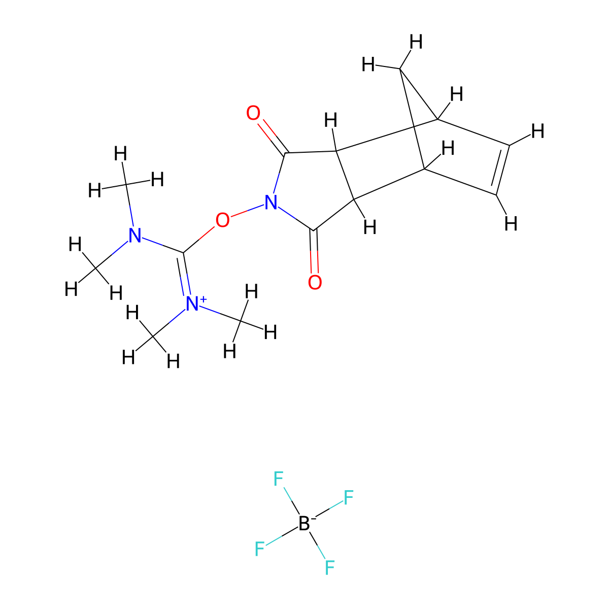 (Dimethylamino)((1,3-dioxo-1,3,3a,4,7,7a-hexahydro-2H-4,7-methanoisoindol-2-yl)oxy)-N,N-dimethylmethaniminium tetrafluoroborate molecular structure, CAS 125700-73-4