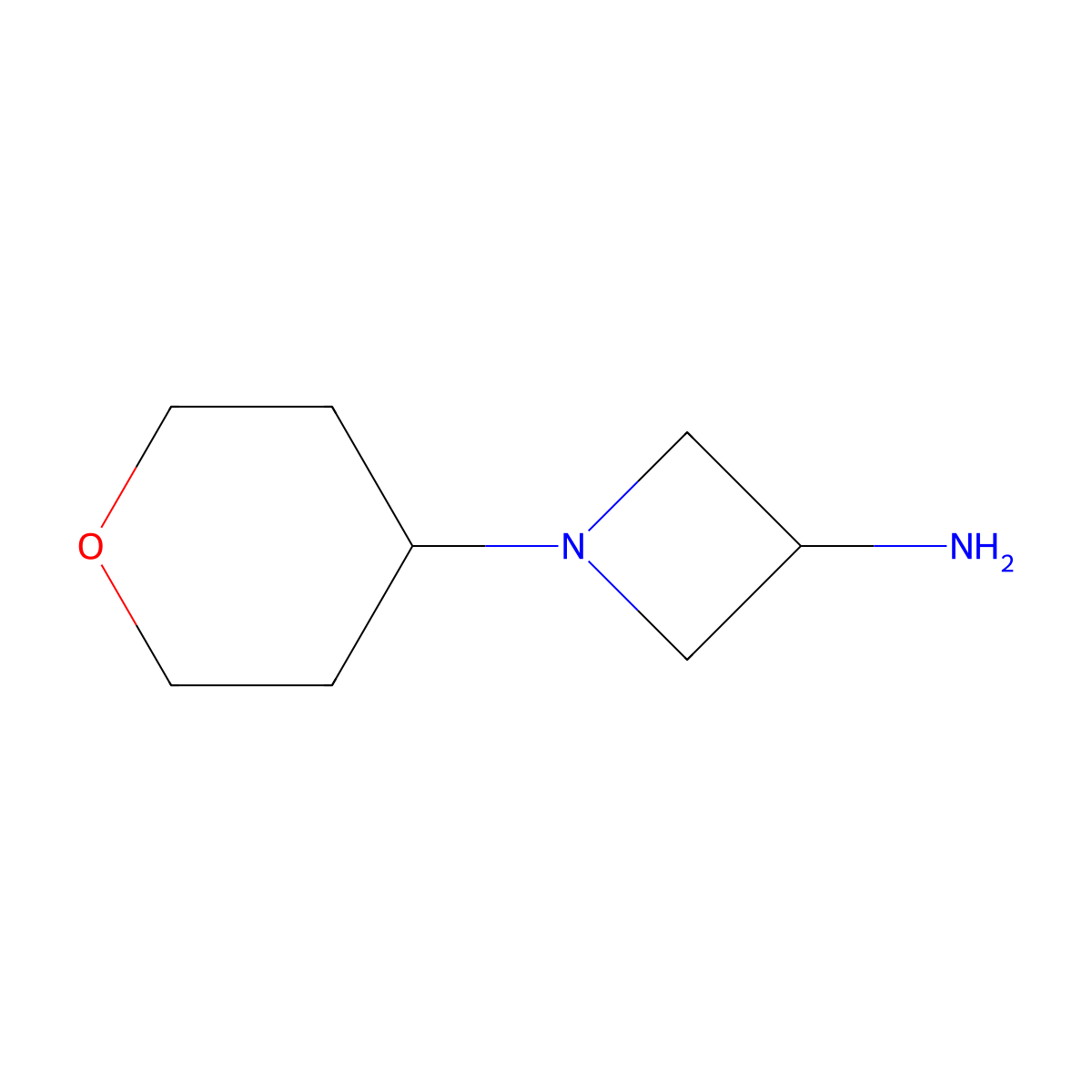 1-(Oxan-4-yl)azetidin-3-amine molecular structure, CAS 1257046-00-6