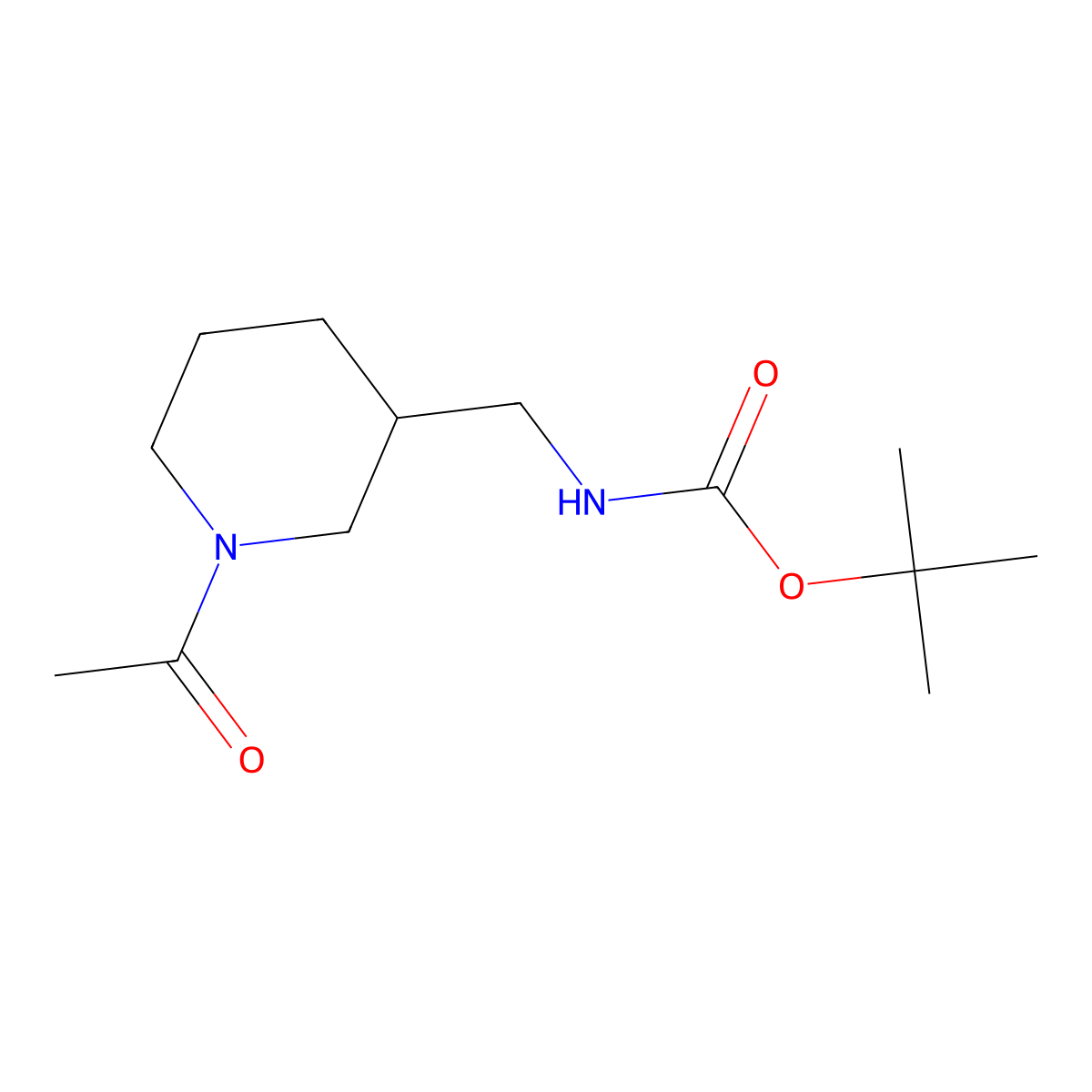3-(Boc-aminomethyl)-1-acetylpiperidine molecular structure, CAS 1257046-70-0
