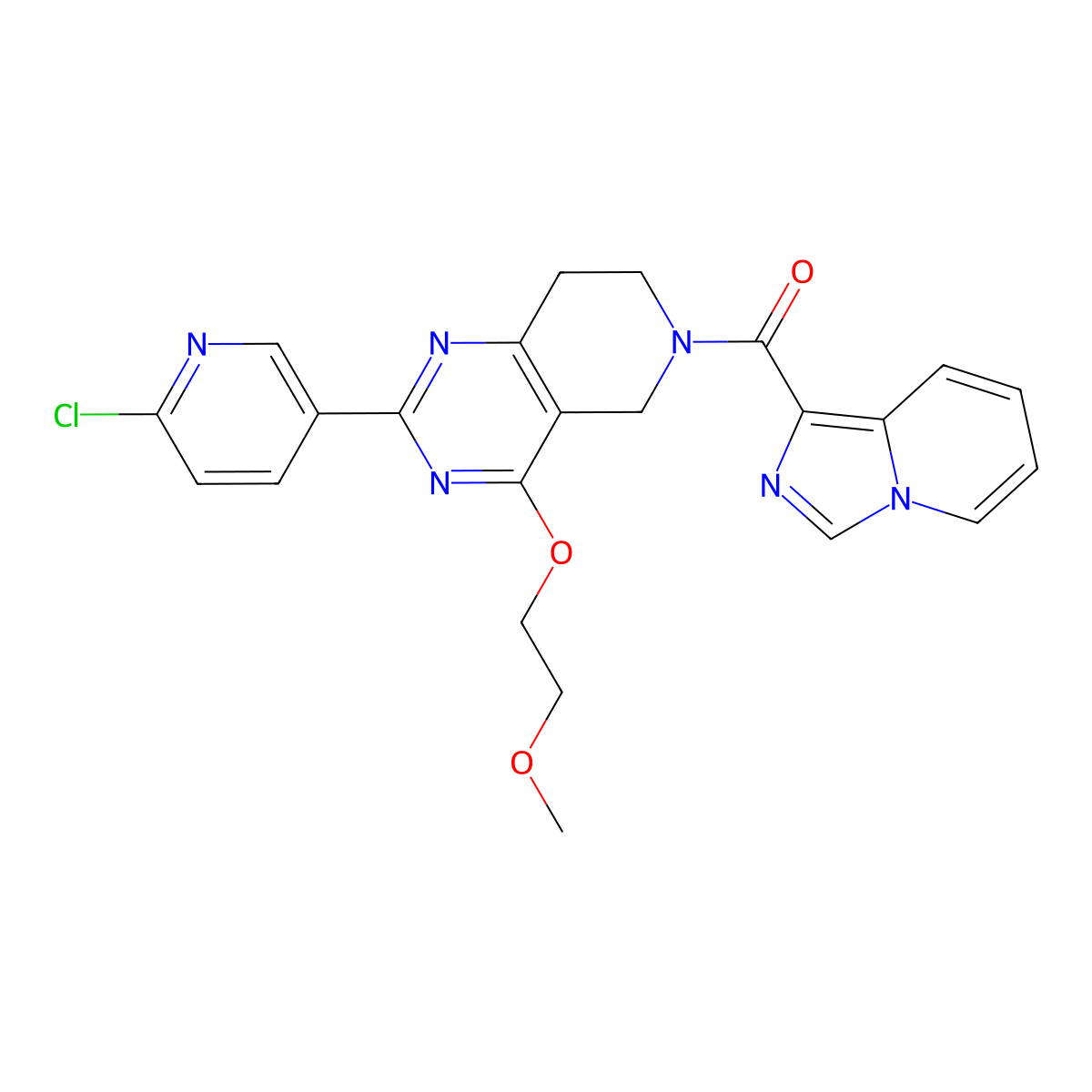 [2-(6-chloropyridin-3-yl)-4-(2-methoxyethoxy)-7,8-dihydro-5H-pyrido[4,3-d]pyrimidin-6-yl]-imidazo[1,5-a]pyridin-1-ylmethanone molecular structure, CAS 1257051-63-0