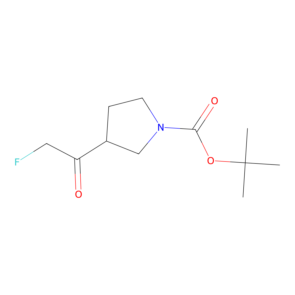 Tert-butyl 3-(2-fluoroacetyl)pyrrolidine-1-carboxylate molecular structure, CAS 1257070-57-7