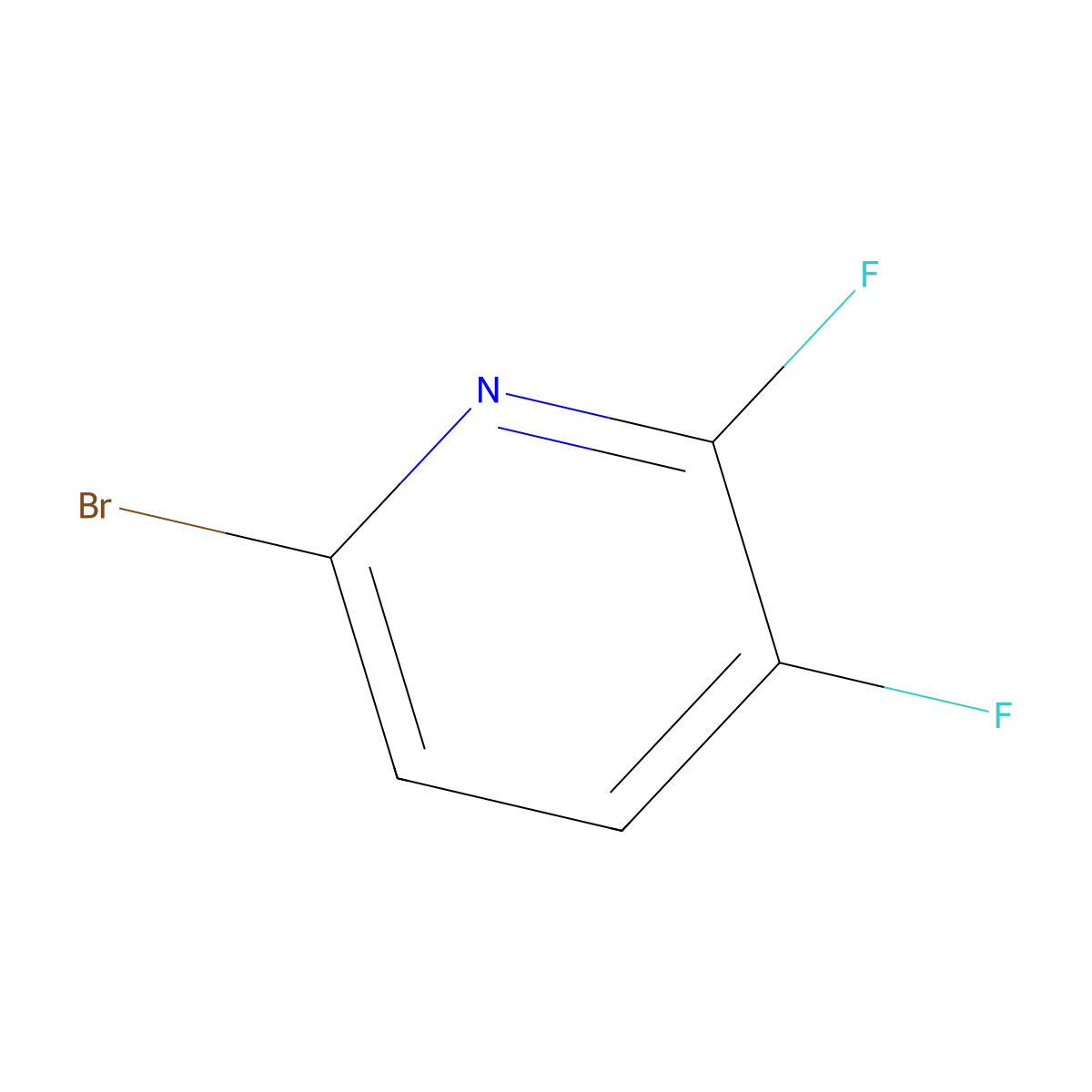 6-Bromo-2,3-difluoropyridine molecular structure, CAS 1257071-45-6