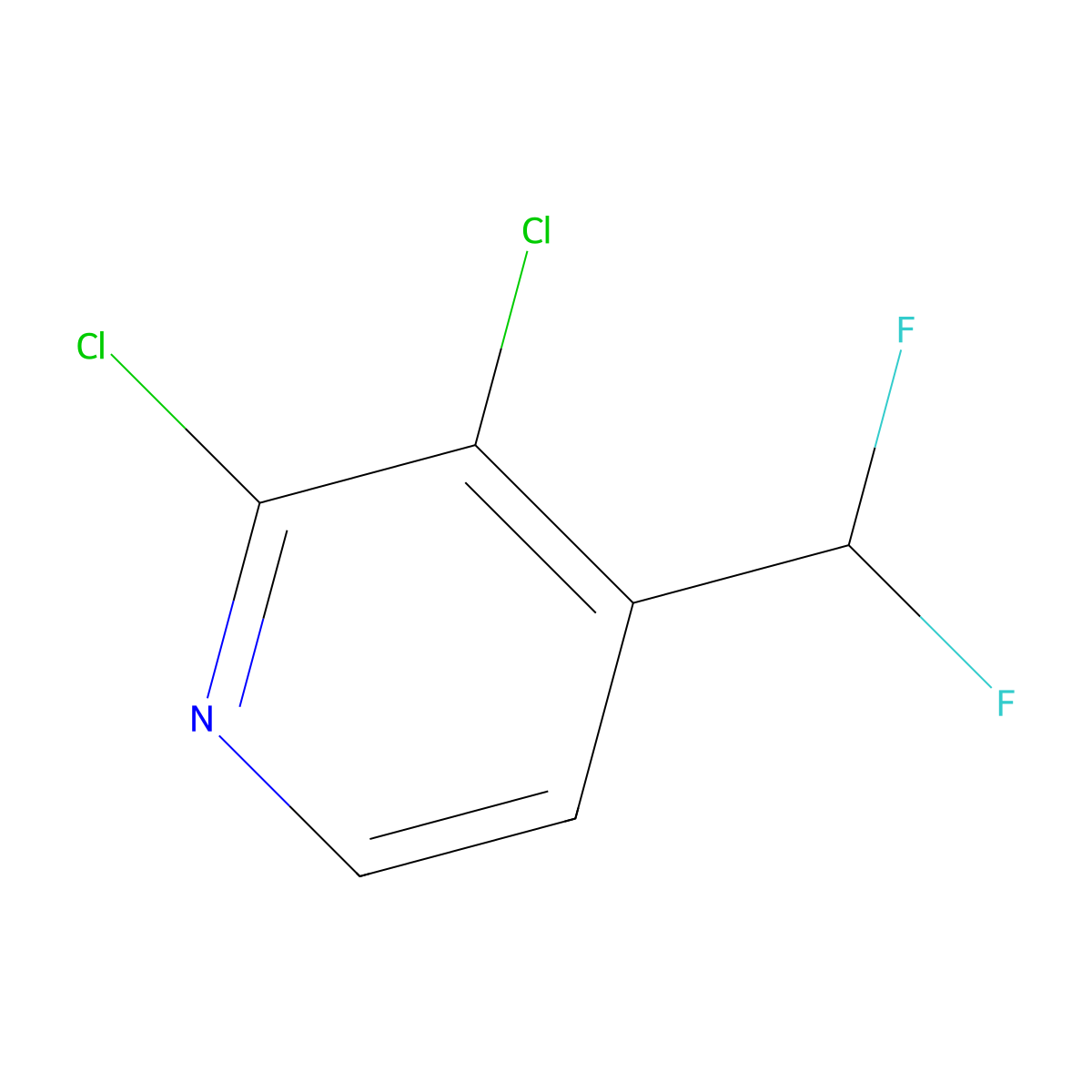 2,3-Dichloro-4-(difluoromethyl)pyridine molecular structure, CAS 1257071-85-4