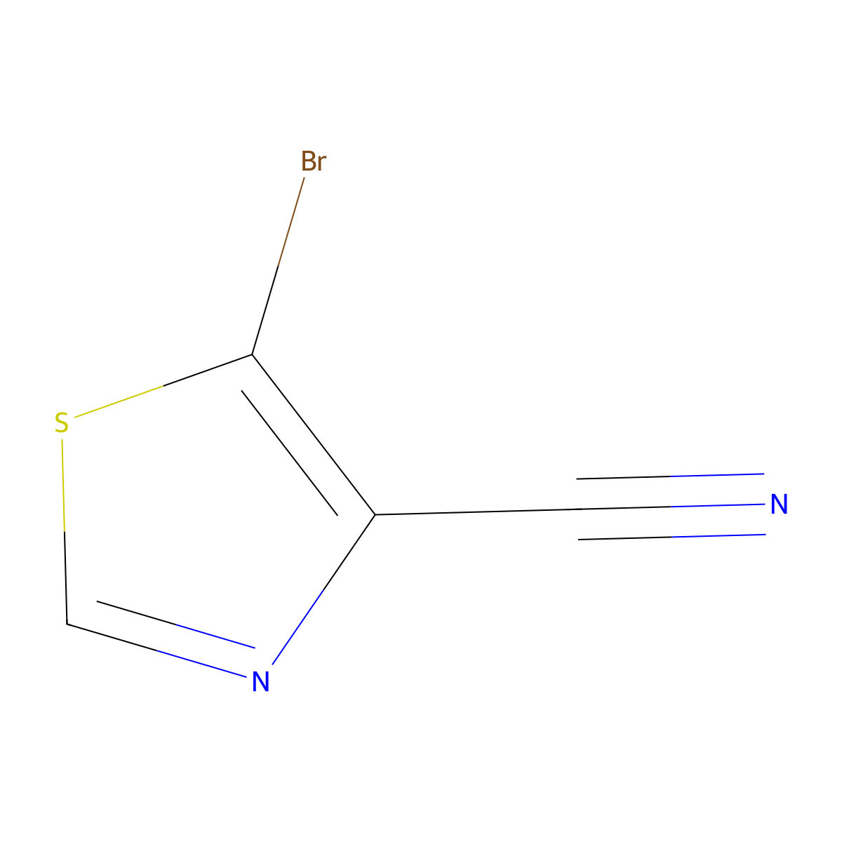 5-Bromo-4-thiazolecarbonitrile molecular structure, CAS 1257072-06-2
