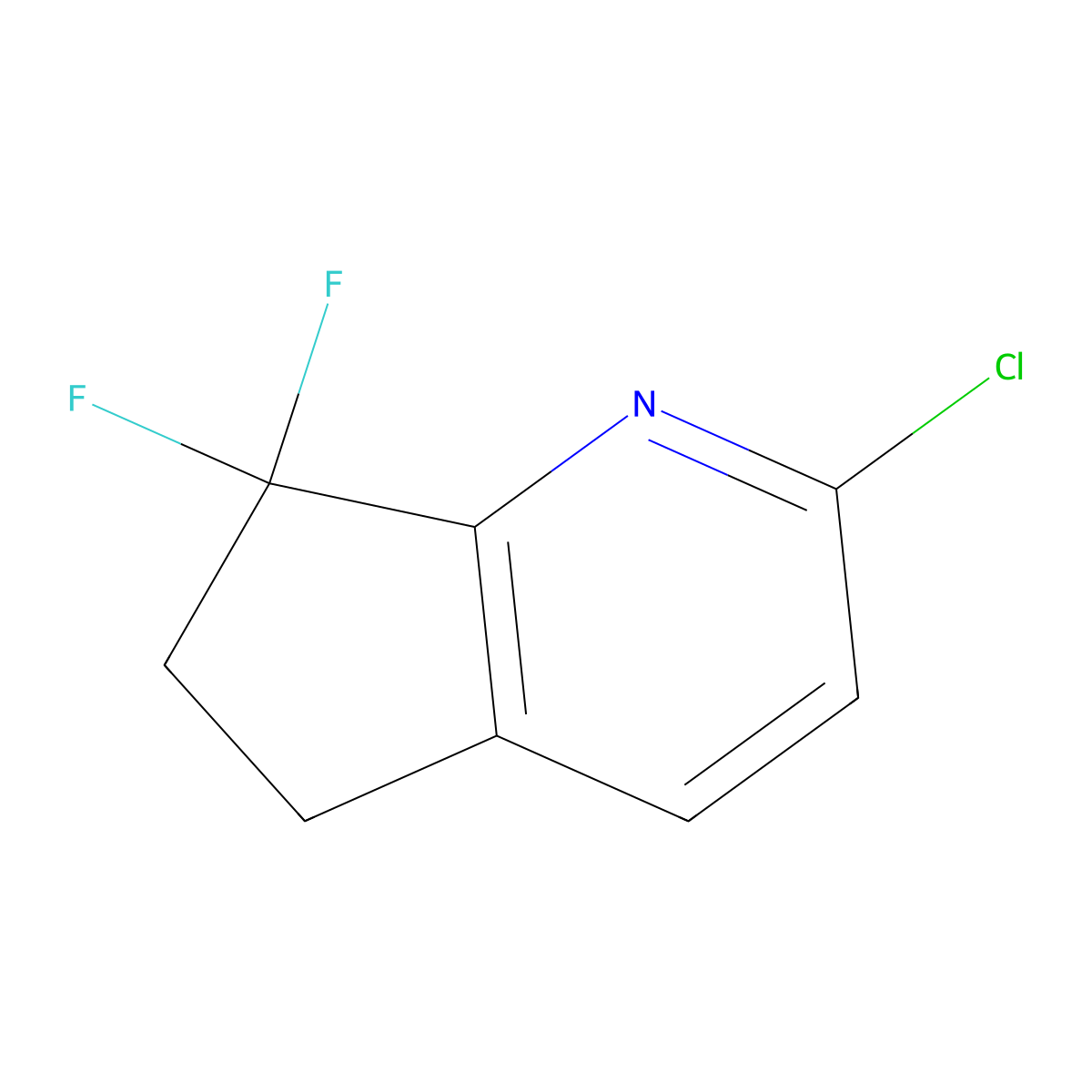 2-Chloro-7,7-difluoro-5,6-dihydrocyclopenta[b]pyridine molecular structure, CAS 1257072-82-4