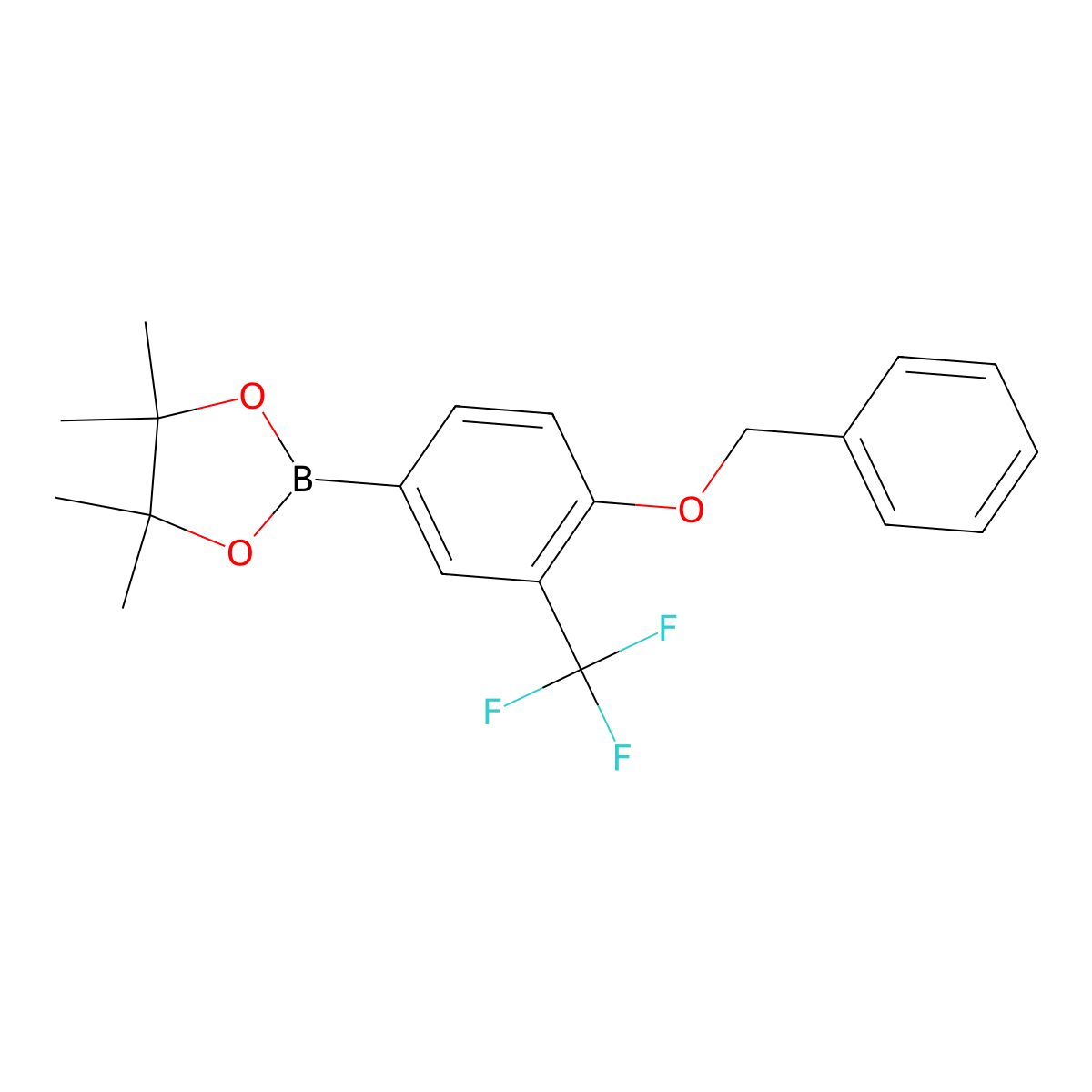 4-(Benzyloxy)-3-(trifluoromethyl)phenylboronic acid pinacol ester molecular structure, CAS 1257078-54-8