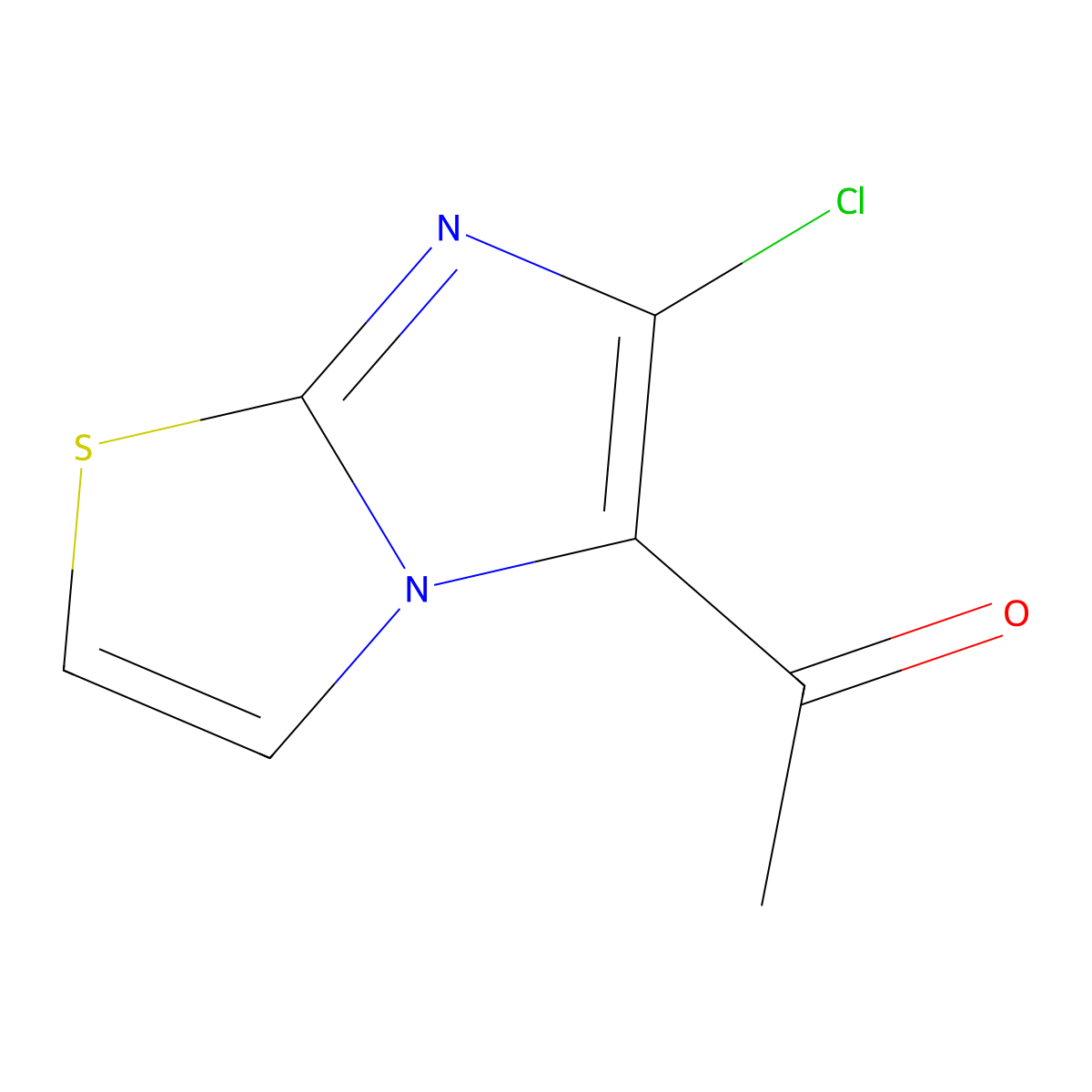 1-{6-Chloroimidazo[2,1-b][1,3]thiazol-5-yl}ethan-1-one molecular structure, CAS 1257078-94-6